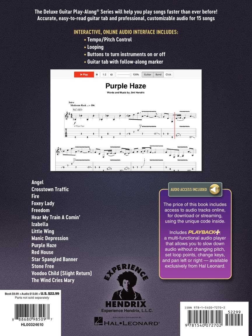 Jimi Hendrix: Deluxe Guitar Play-Along Volume 24