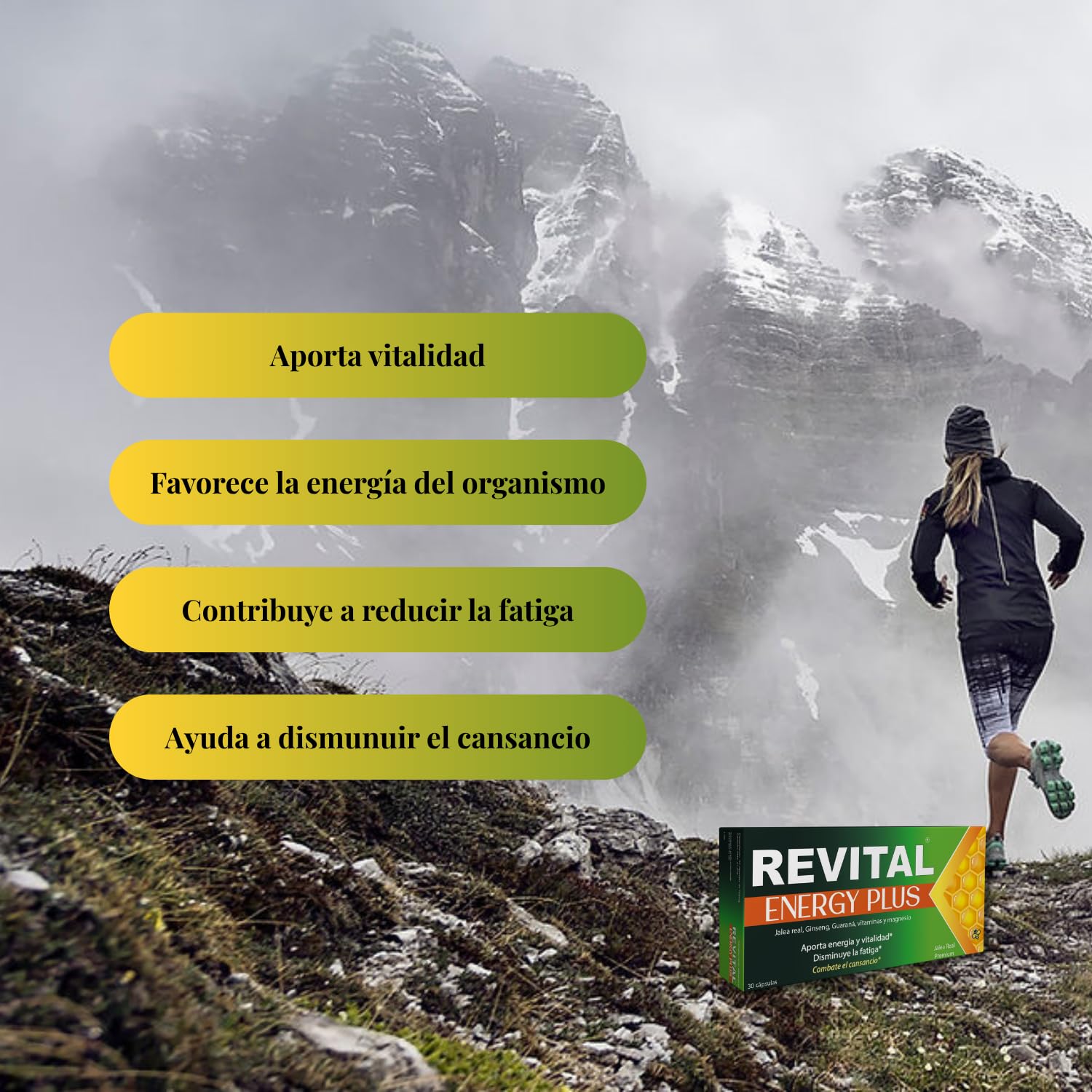 Pack Especial Energía y Vitalidad - Revital Ginseng 20 Viales + Revital Energy Plus 30 Cápsulas - Aporta Energía y Vitalidad y Disminuye la Fatiga - con Jalea Real, Ginseng, Guaraná y Vitaminas