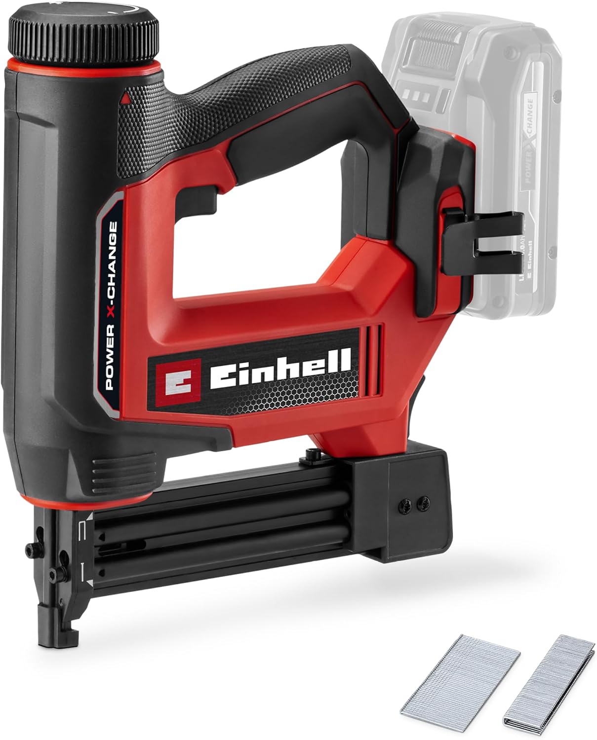Einhell Cordless Nailer/Stapler TE-CN 18/32 Li - Solo Power X-Change (18 V, 20 Strokes/min, Max. 25 mm Staples, Max. 32 mm Nails, Includes 300 Staples & Nails, without Battery)