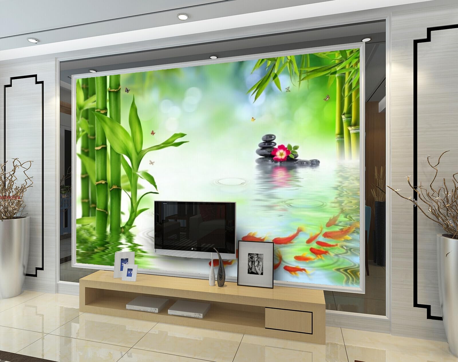 Beibehang BVE0524 Orange Stones Clementine Flowers Fishes Marine Life Vegetation Caterpillars Plants Minerals HD 3D Wall Sticker[9 ft x 8 ft] / [274 cm x 244 cm]