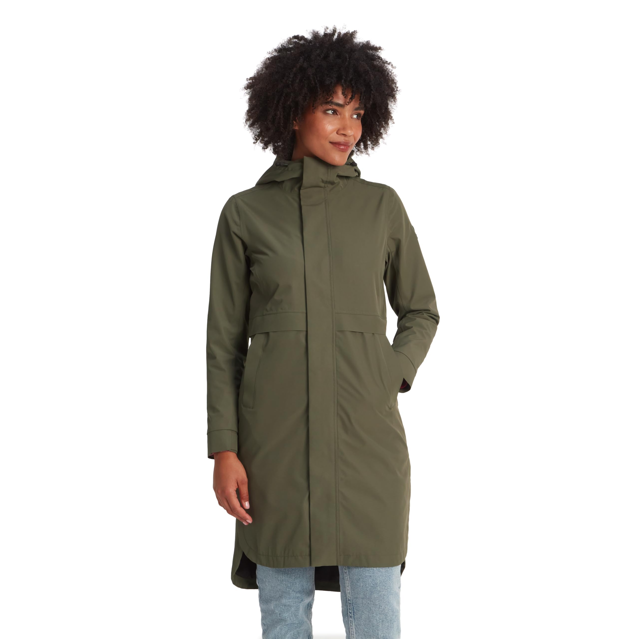 Tog24 Women's Khaki 'Saunter' Waterproof Jacket In | Size: 18