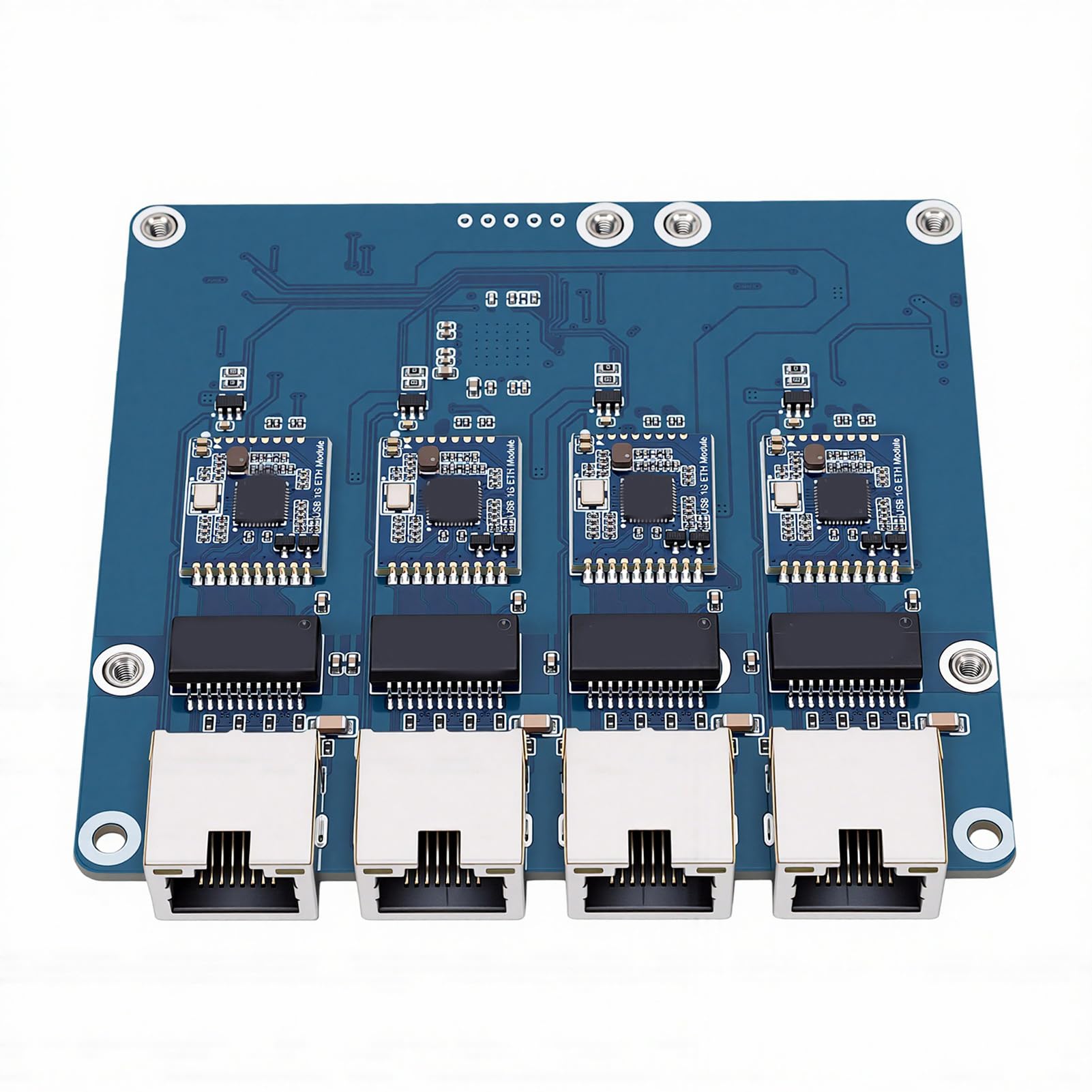 Fabater Karta PCIe do 4-kanałowej Gigabit ETH z funkcją Plug and Play dla Wydajnego Urządzenia Sieciowego RasPi 5 o Wysokiej Kompatybilności