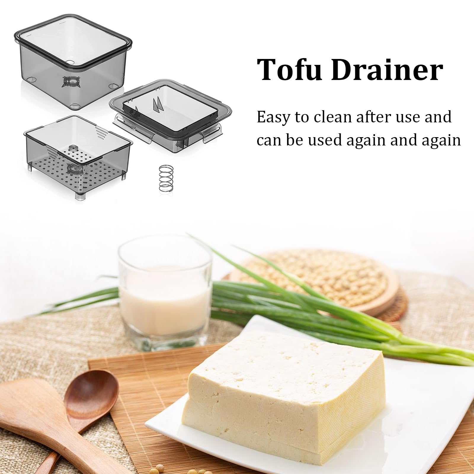 Molde Tofu Hacer Queso Tofu Fabricante Tofu Tofu Prensado Prensa Escurridor Bandeja Recolectora Agua Prensa Queso Escurridor Queso Prensa Casera Tofu Máquina De Tofu De Caja De Molde De Plástico