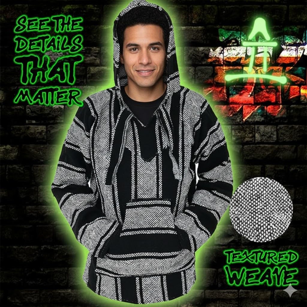 Cuitáxi drug rug -mexico sweater - baja jacket - baja poncho - mexican poncho - boho hoodie -mexican hoodie - - Image 5