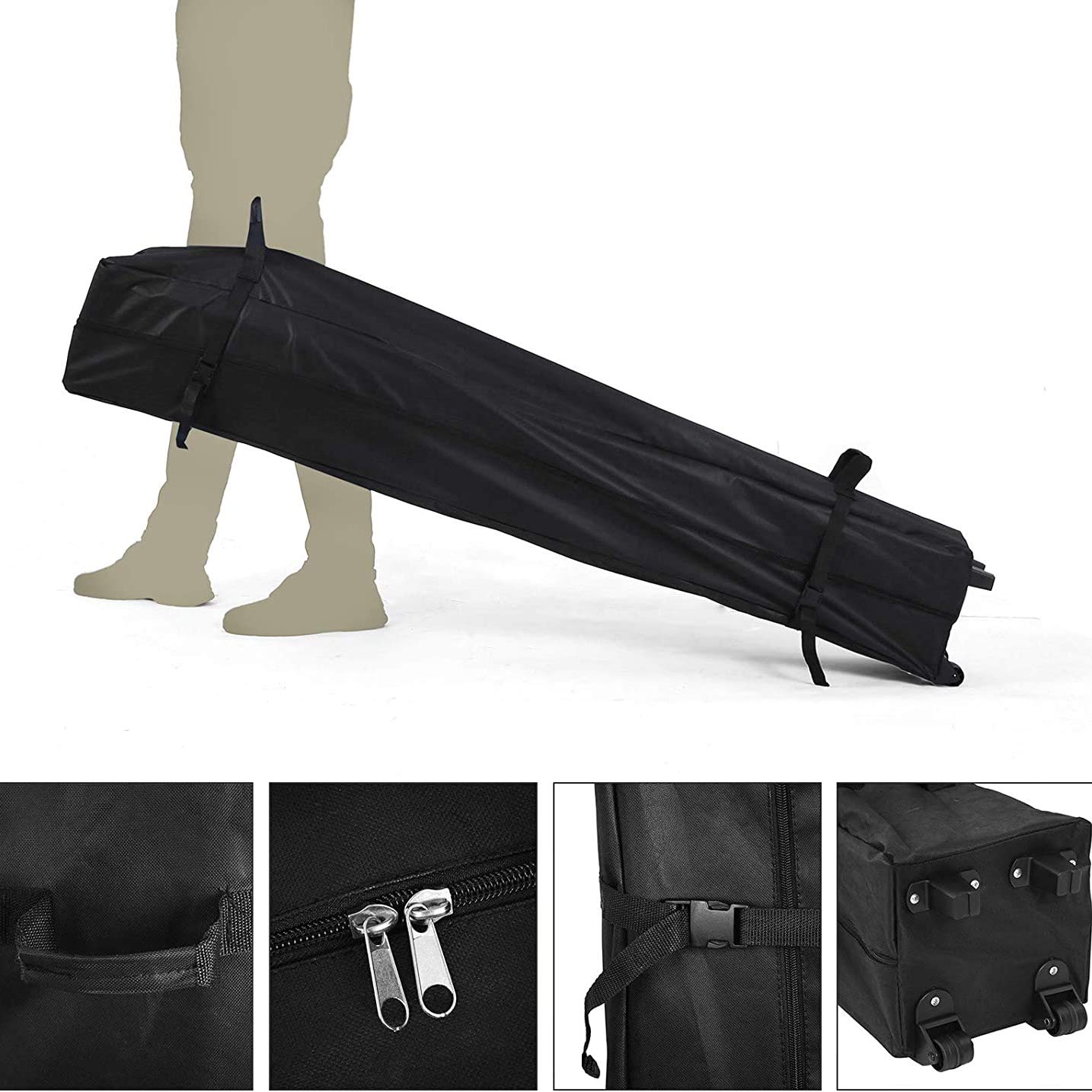 Gazebo da Giardino, Tenda a baldacchino Pop-up Anti-UV, Tenda per Feste Impermeabile, con Sacchi di Sabbia, pioli, Corde e Borsa per Il Trasporto con Ruote