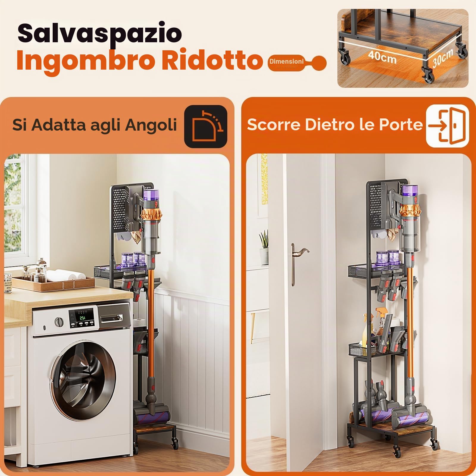 Bikoney Supporto in Metallo per aspirapolvere Compatibile con Dyson V15 V12 V11 V10 V8 V7 V6 Gen5, Stazione autoportante Stabile con Supporto Accessori e organizzatore per aspirapolvere Senza Filo | Per Gen5 V15 V11 V8 V7 V6, supporto per accessori e dock