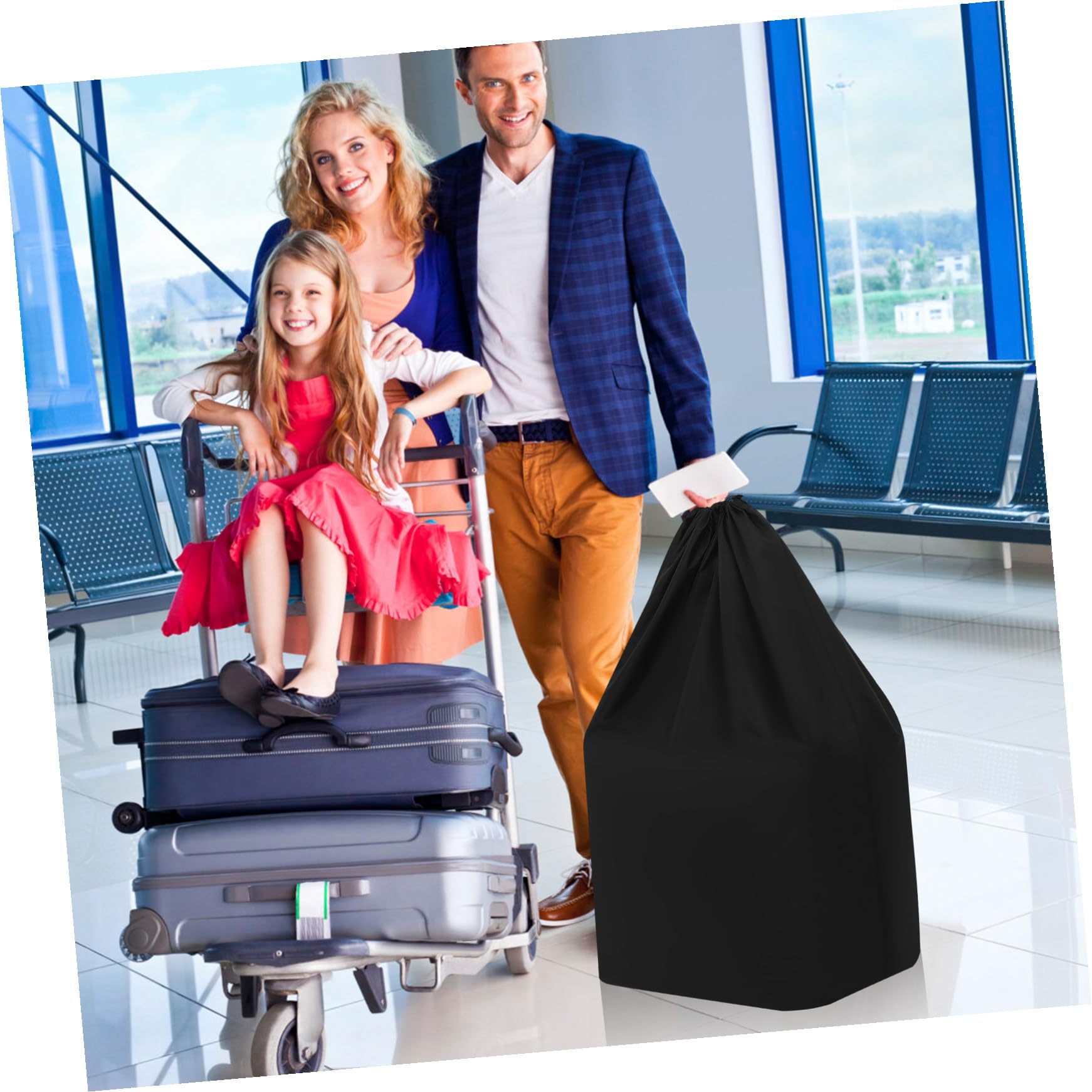 Toyvian Borsa per Viaggi in Aereo da Viaggio in Nylon Nero Spallacci Doppi e Protezione per Passeggino Sacco Compatibile la Maggior Parte dei Passeggini