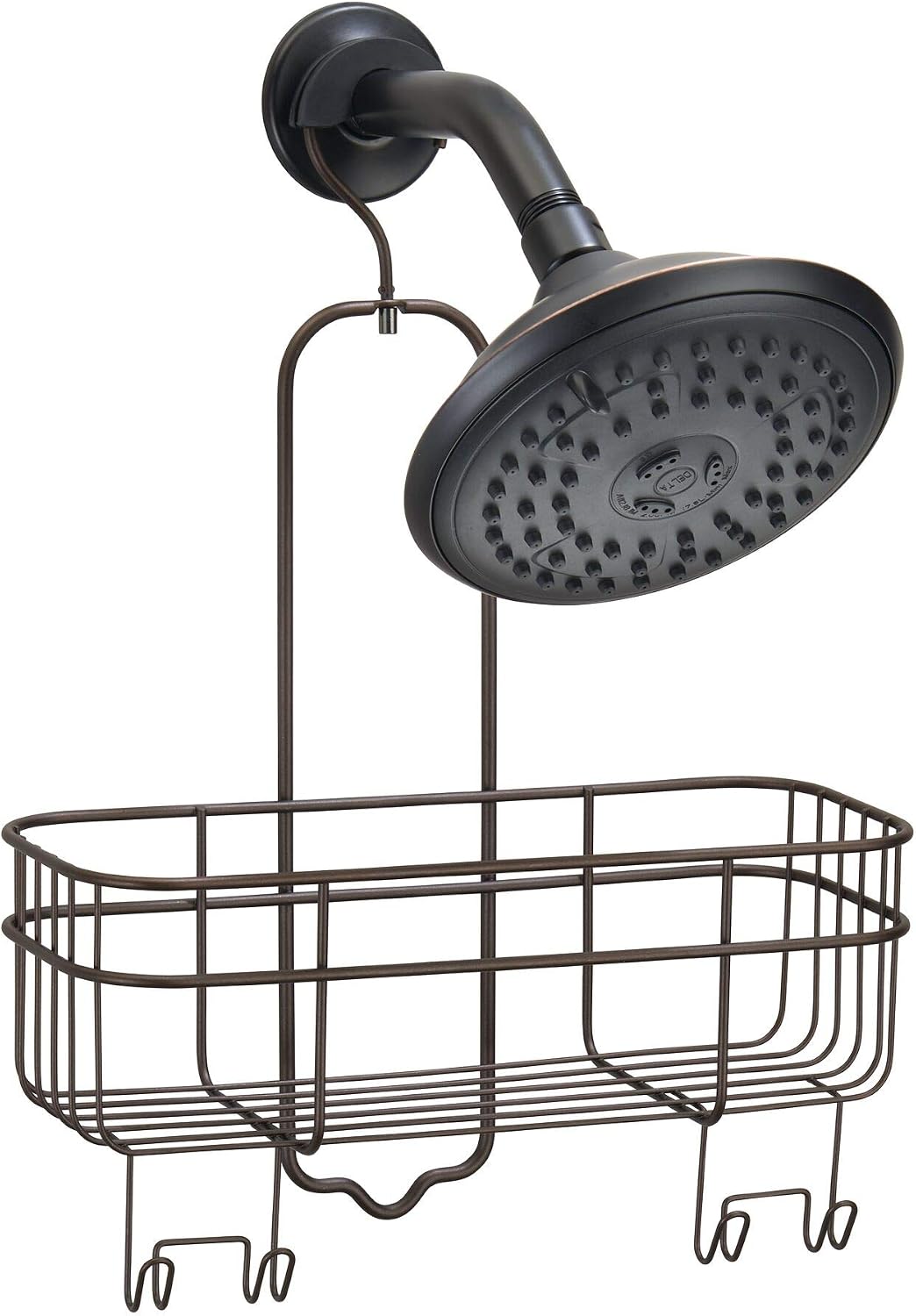 iDesign InterDesign Hanging Organizer with Swivel Hook and Storage Basket for Bathroom Bronze Euro Shower Caddy