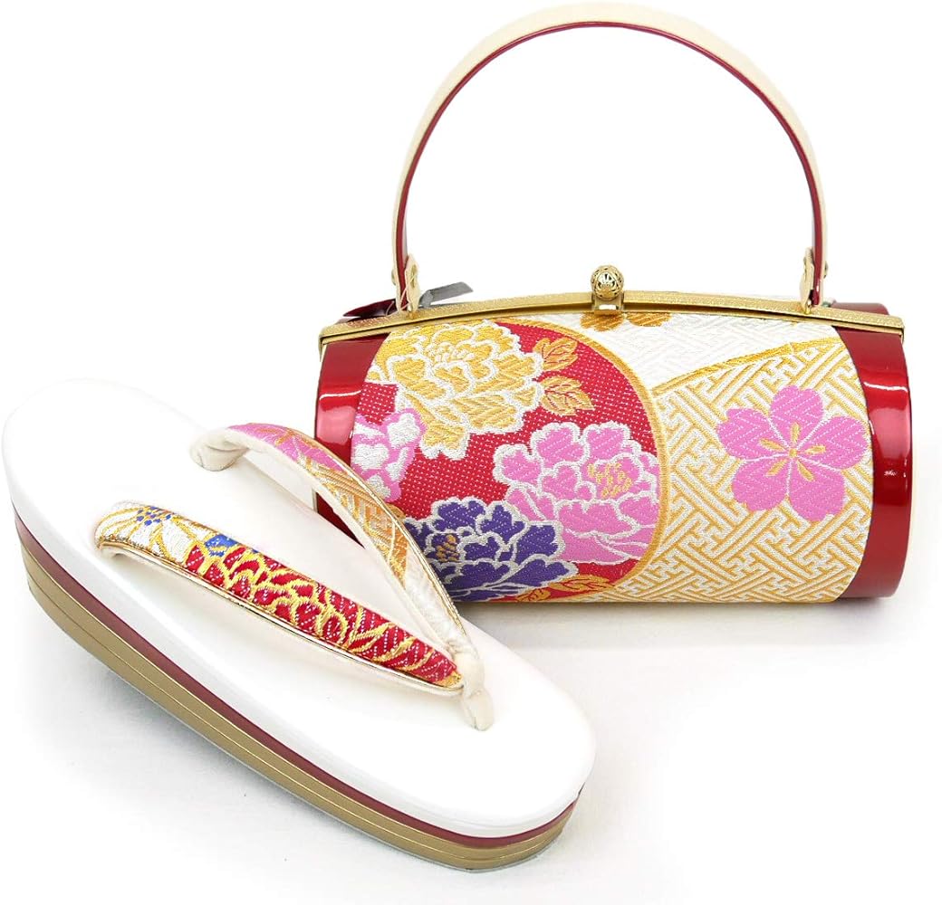 Amazon | [京都うさぎ堂] Lサイズ 振袖用 厚底 草履バッグセット zb