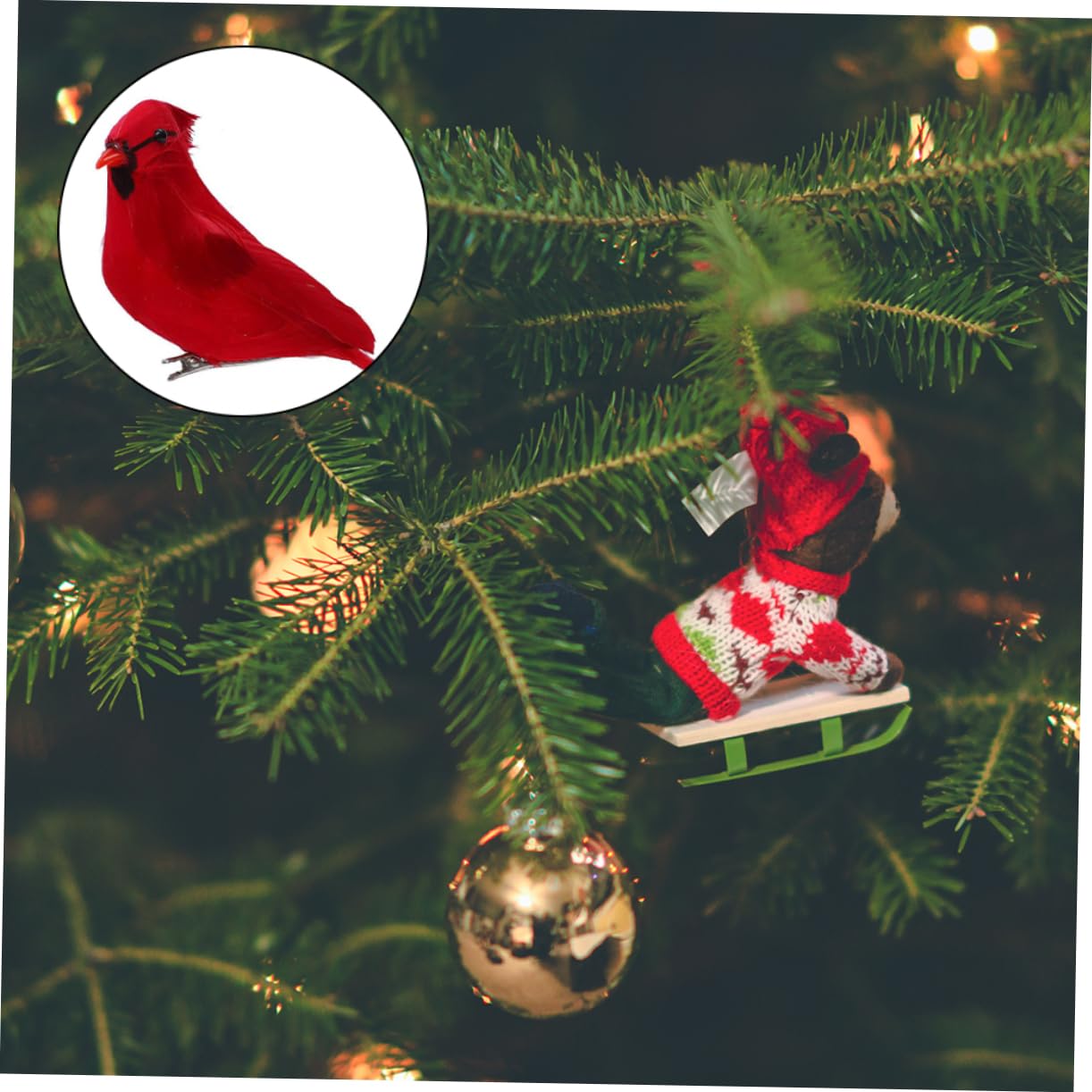 ABOOFAN 36 Pz Di Simulazione Di Natale Uccelli Di Natale Uccelli Dell'albero Di Con Clip Ornamenti Da Appendere All'albero Di i Cardinali Di Piuma Rosso