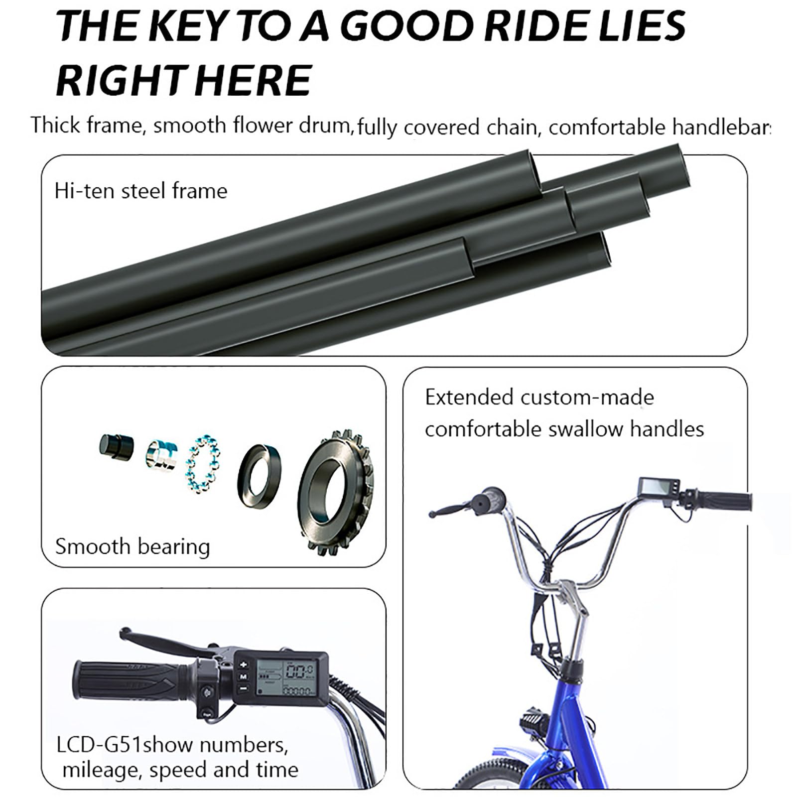 Triciclo EléCtrico para Adultos De 24″, De 3 Ruedas Y NeumáTicos Anchos, con BateríA ExtraíBle De 36V 12Ah (AutonomíA: 35km), Capacidad De Carga De 150kg, con Pantalla LCD Y Cesta Black