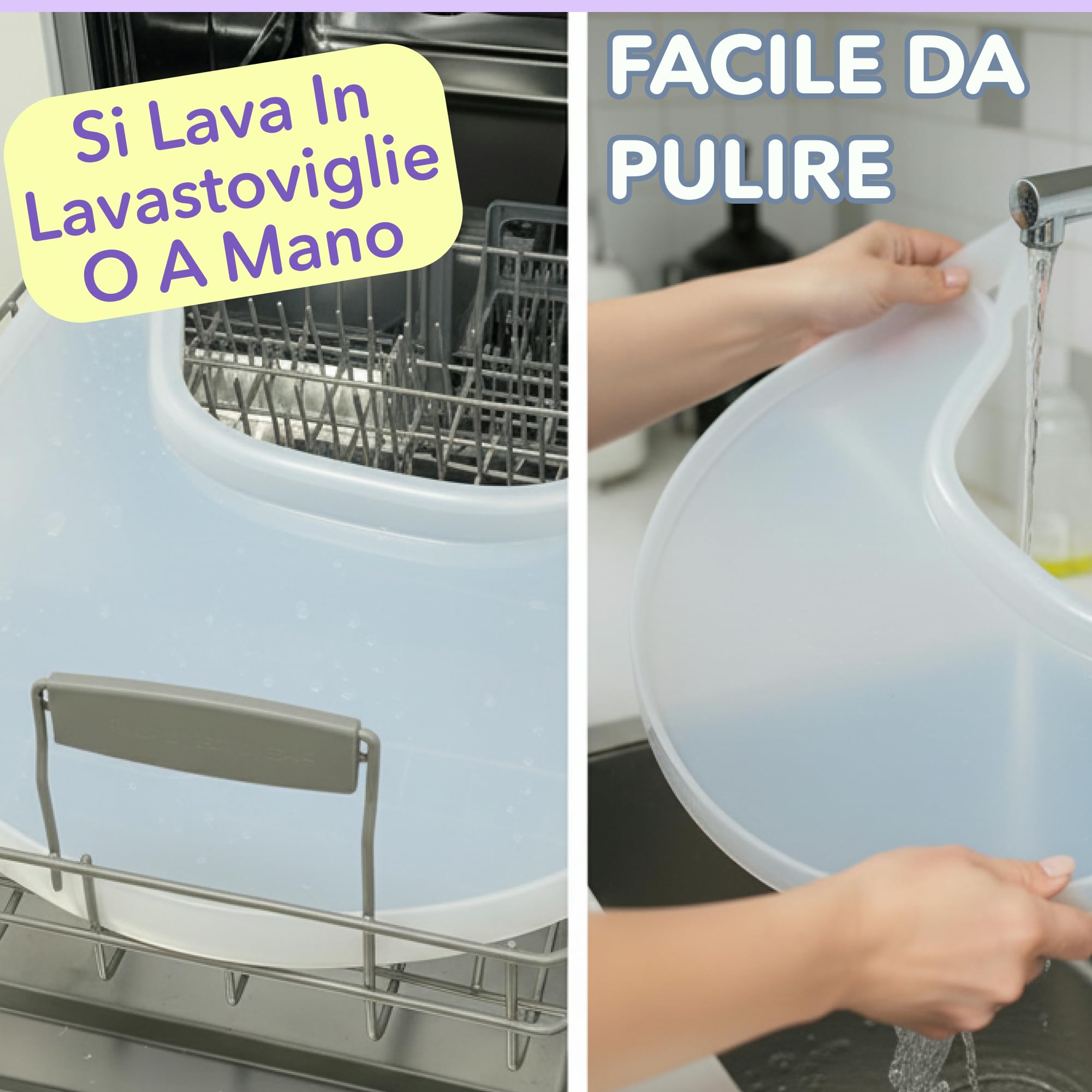 Vassoio per Seggiolone Stokke Tripp Trapp – Chiaro – Senza Baby Set Necessario. Superficie Antiscivolo per Ventose. A Scatto. Senza BPA