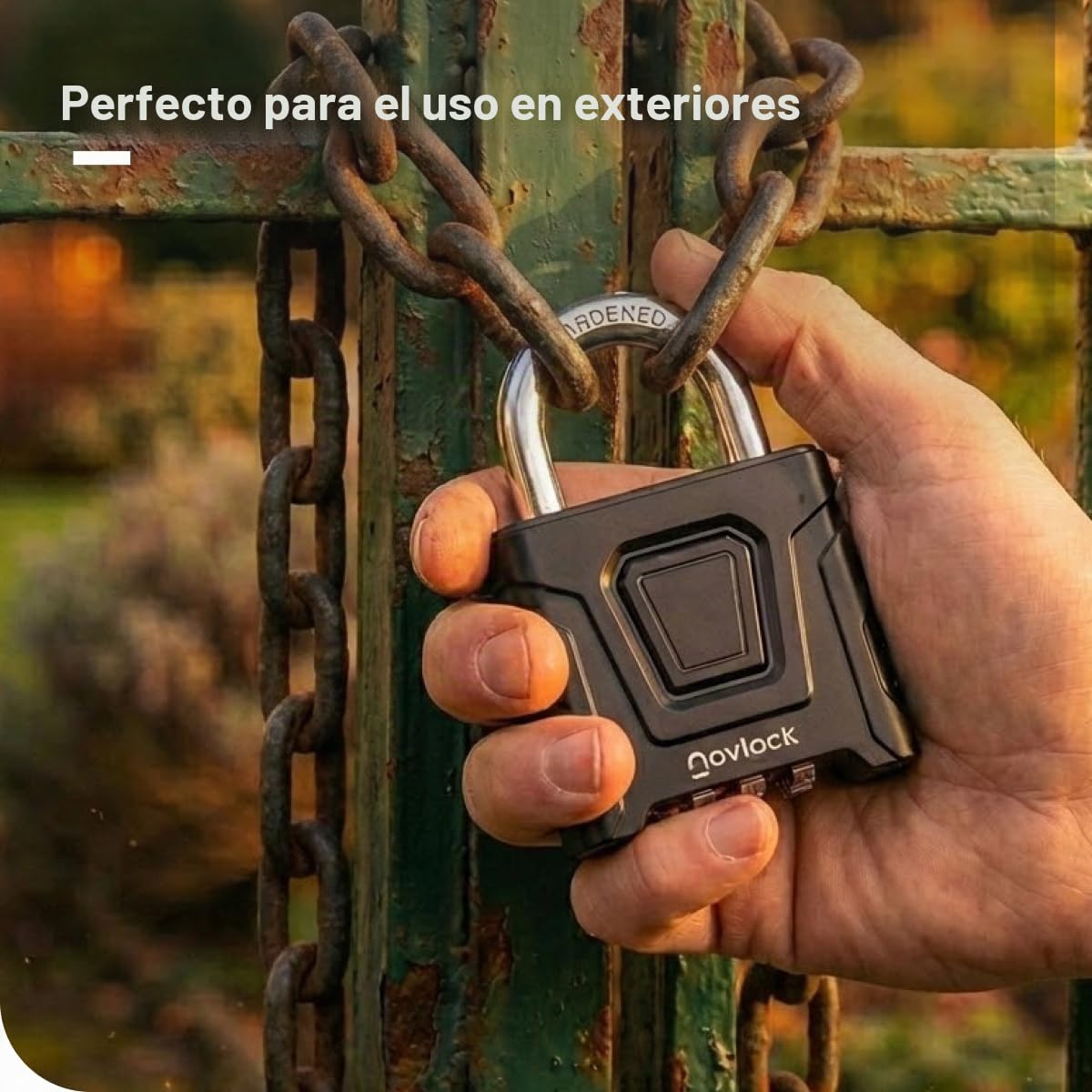 Candado de combinación de alta resistencia para exterior – impermeable, arco de 8 mm resistente al corte – para portones, vallas, cobertizos, trasteros, taquillas y armarios – pack de 1, negro