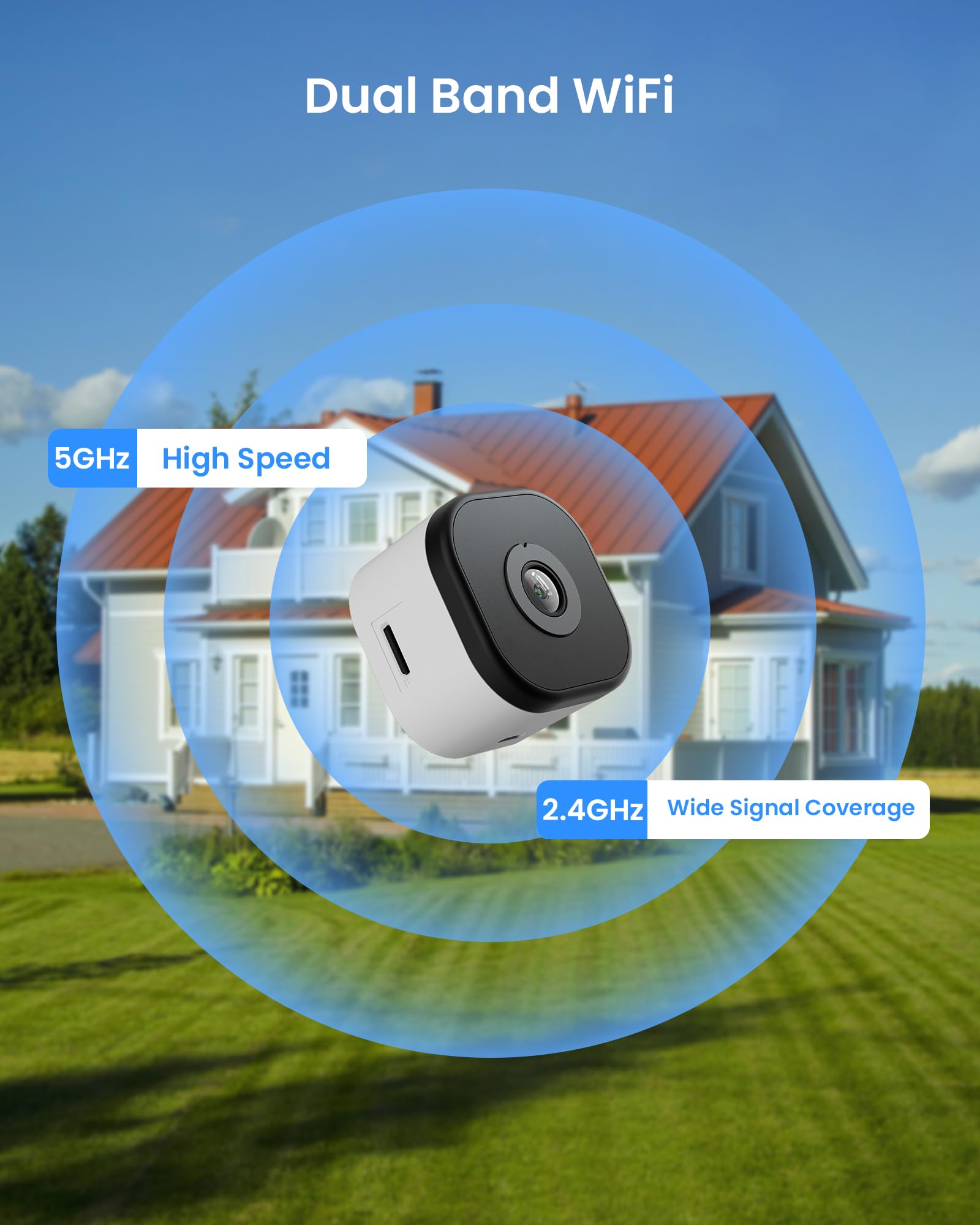 Telecamera da Finestra 2K 3MP, Non Richiede Forature | Telecamera Interno Wi-Fi 2.4/5GHz, Anti-Riflesso, Visione Notturna a Colori,Rilevamento di Persone/Veicoli,Registrazione 24/7