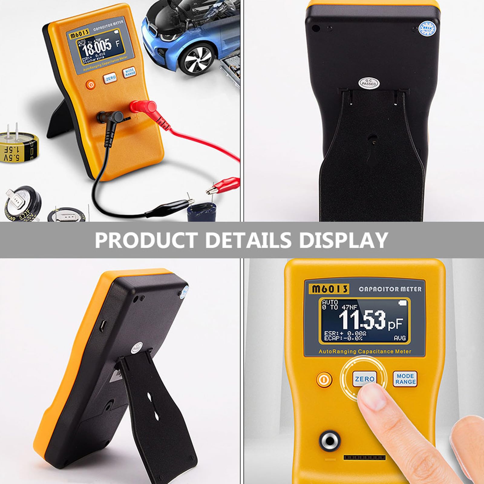 Medidor de Capacitancia Digital M6013 Portátil de Rango Automático