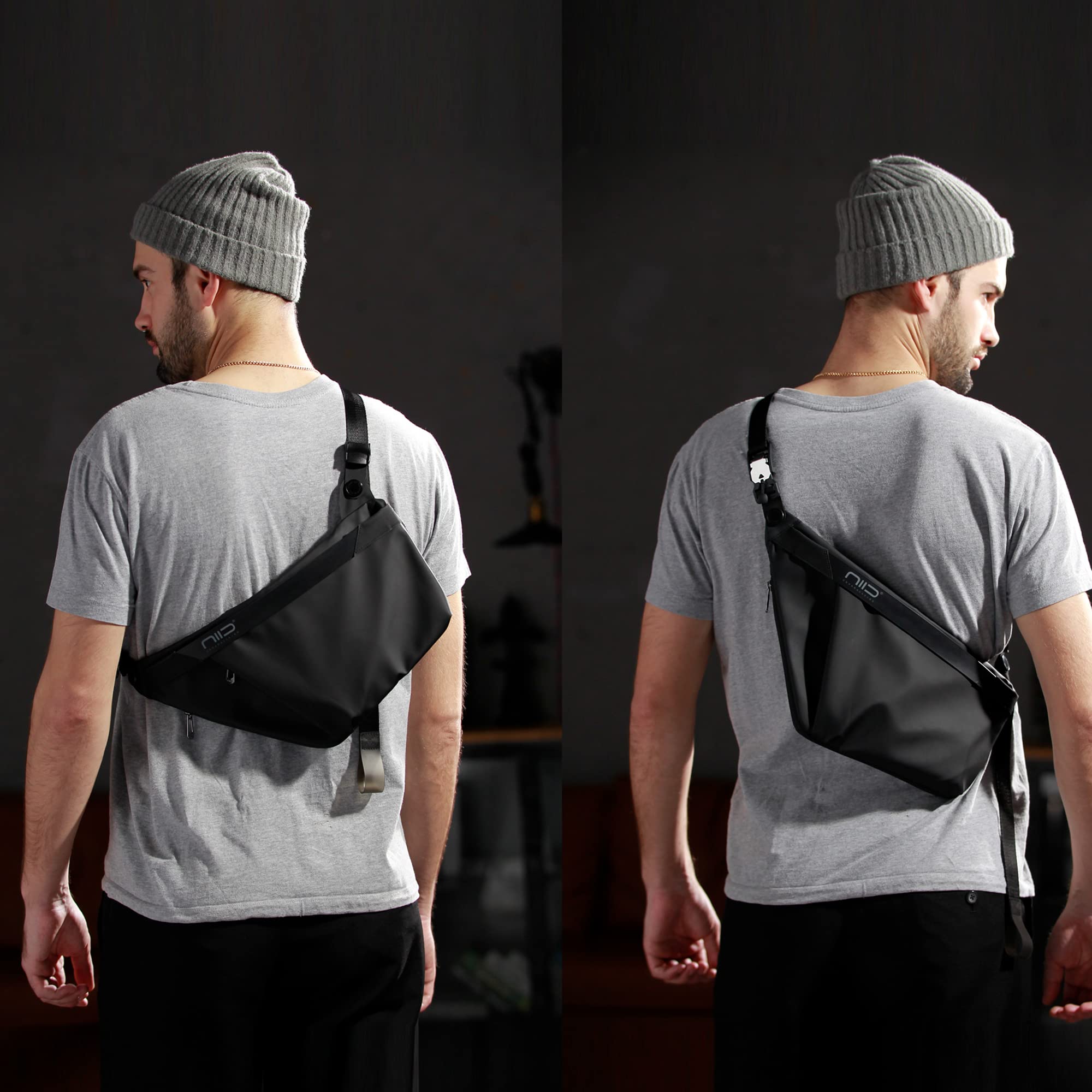 NIID-FINO F4 Sling Rucksack Schultertaschen Crossbody Brusttasche Herren für Herren Multipurpose Daypack Anti-Diebstahl & Wasserresistent