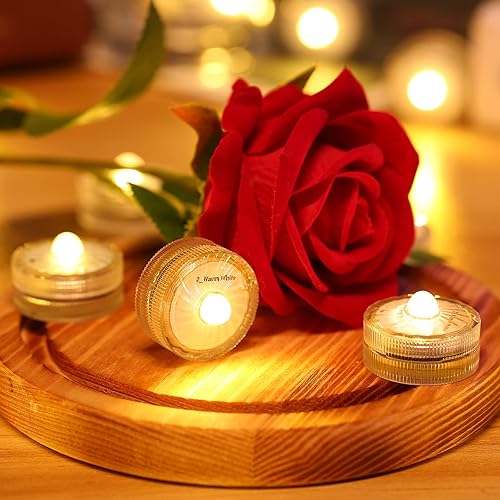 Miniatura 4 de HL Luz LED sumergible, luz LED pequeña blanca cálida, 100 horas, impermeable, sin llama, funciona con pilas, para boda, hogar, jarrón, festival,