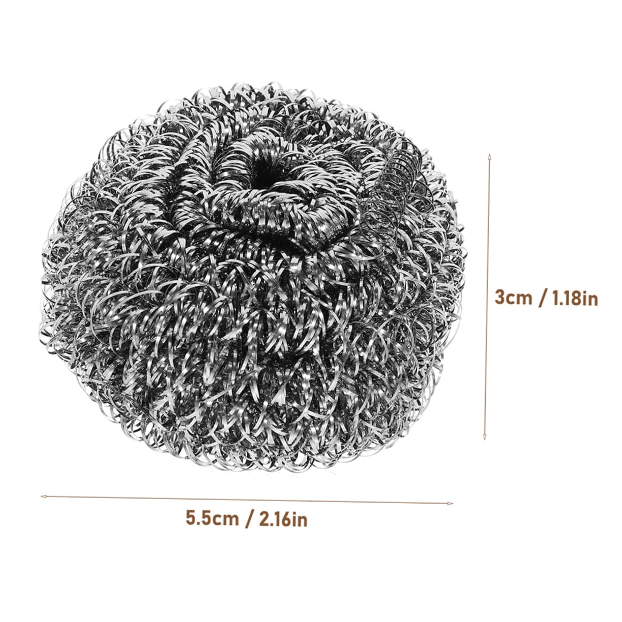 KOMBIUDA Ergonomic Handle Metal Dish Brush 12 Pcs Steel Scrubbers for Removal Cookware