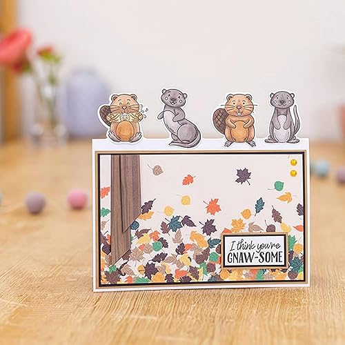 Miniatura 4 de Squirrels and Martens - Juego de sellos y troqueles transparentes para hacer tarjetas, plantillas cortadas para álbumes de recortes, álbum de fotos,