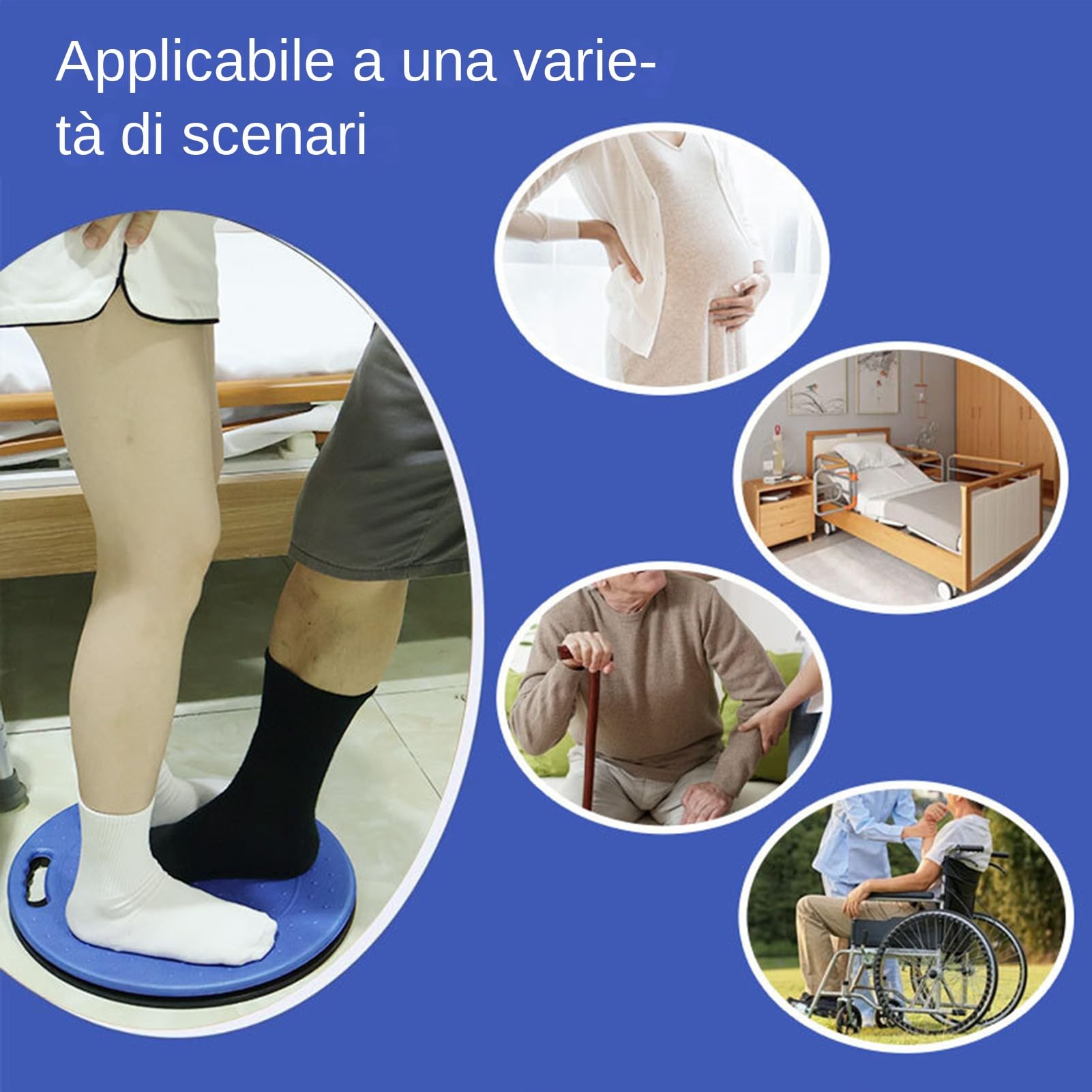 Tavola di Trasferimento Rotante - Disco Scorrevole Antiscivolo per Disabili e Anziani | Ausilio alla Mobilità a 360 Gradi per Trasferimenti in Sedia a Rotelle, e Sedia, Strumento di Cura di
