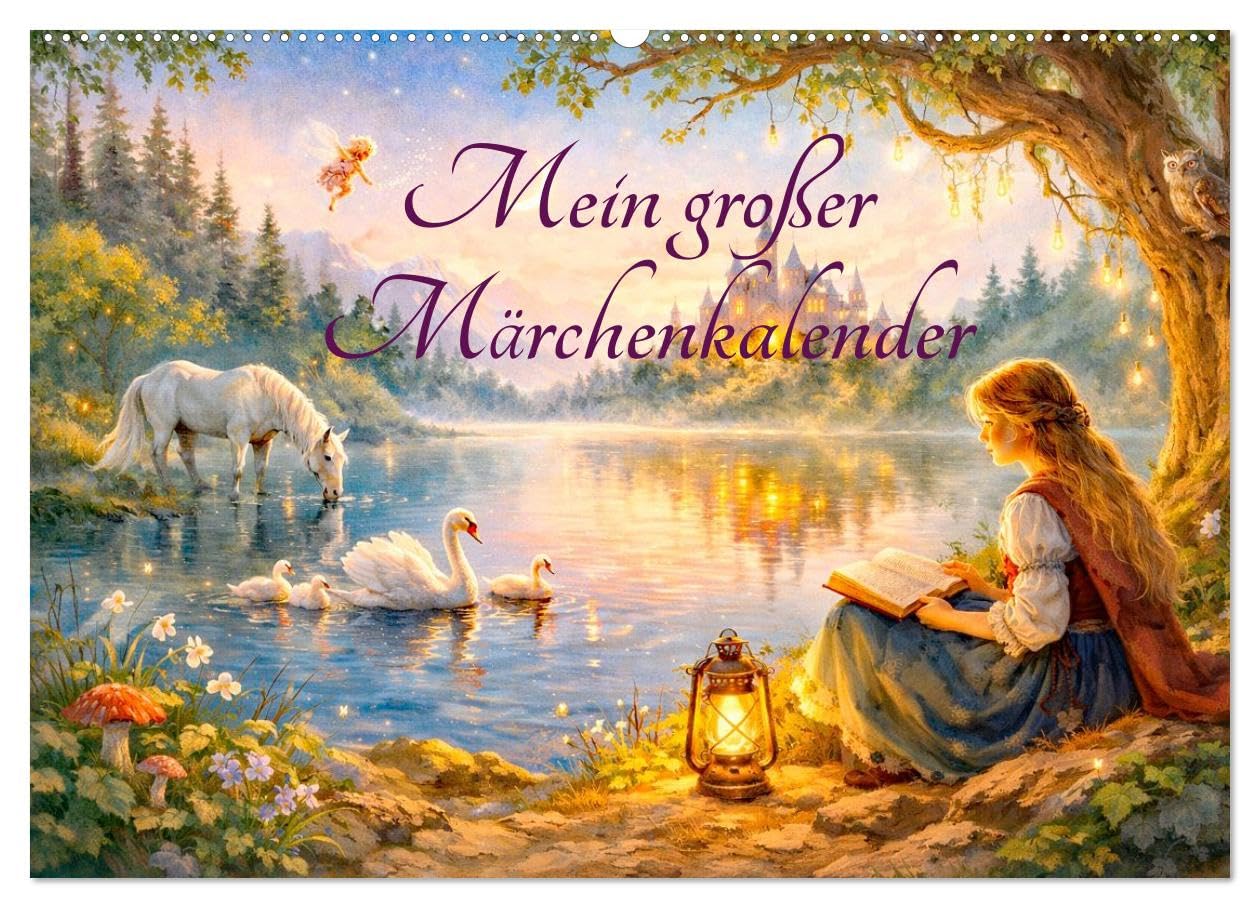 Mein großer Märchenkalender (Wandkalender 2027 DIN A2 quer), CALVENDO Monatskalender: Eine Reise in die magische Märchenwelt mit KI (CALVENDO Kunst)