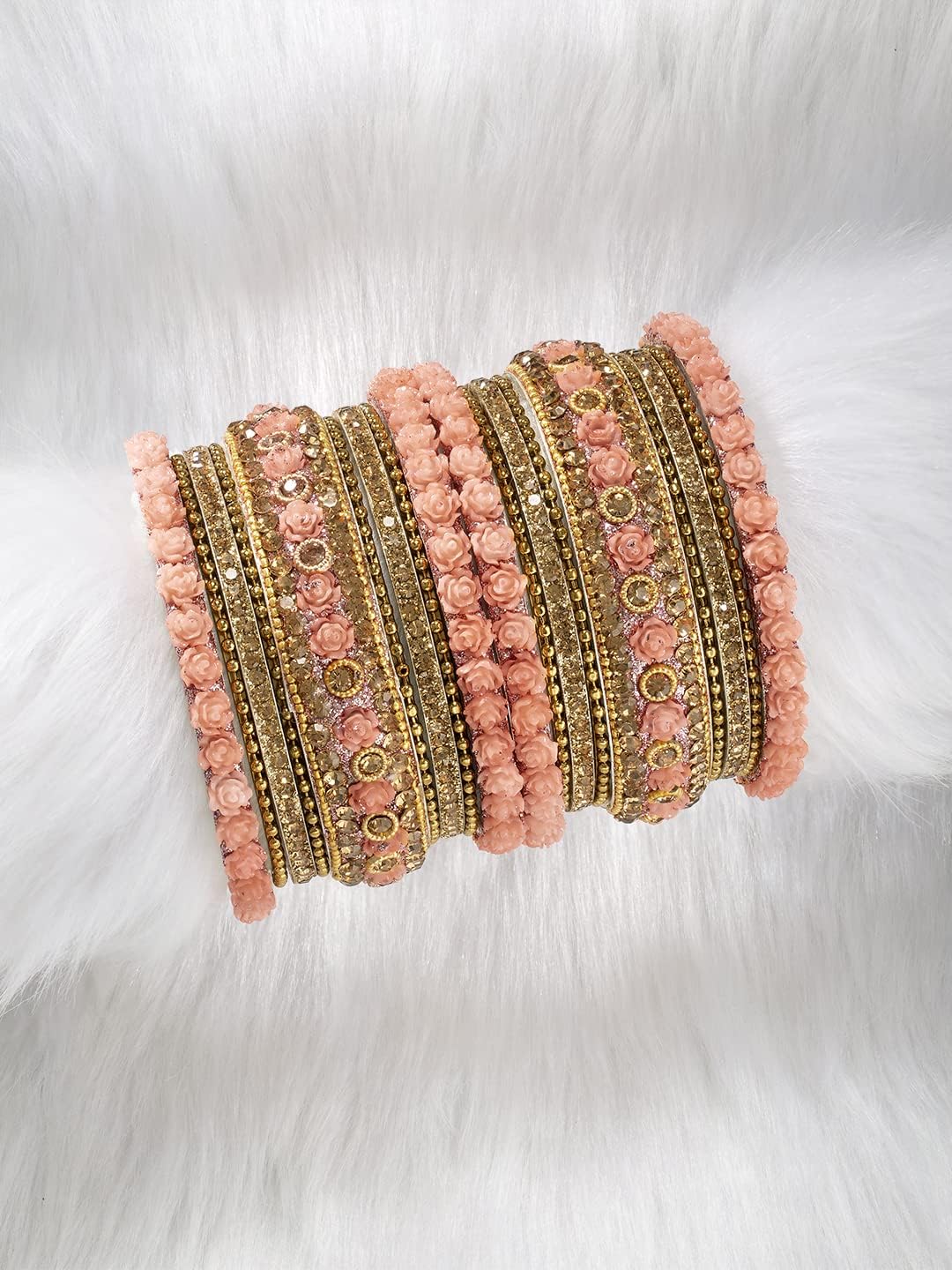 Aheli Ethnic Metal Bangles Chudha Set Stone Studded Bangle Set Indian Wedding Wear Fashion Jewelry Gift for Women Blue - Image 3