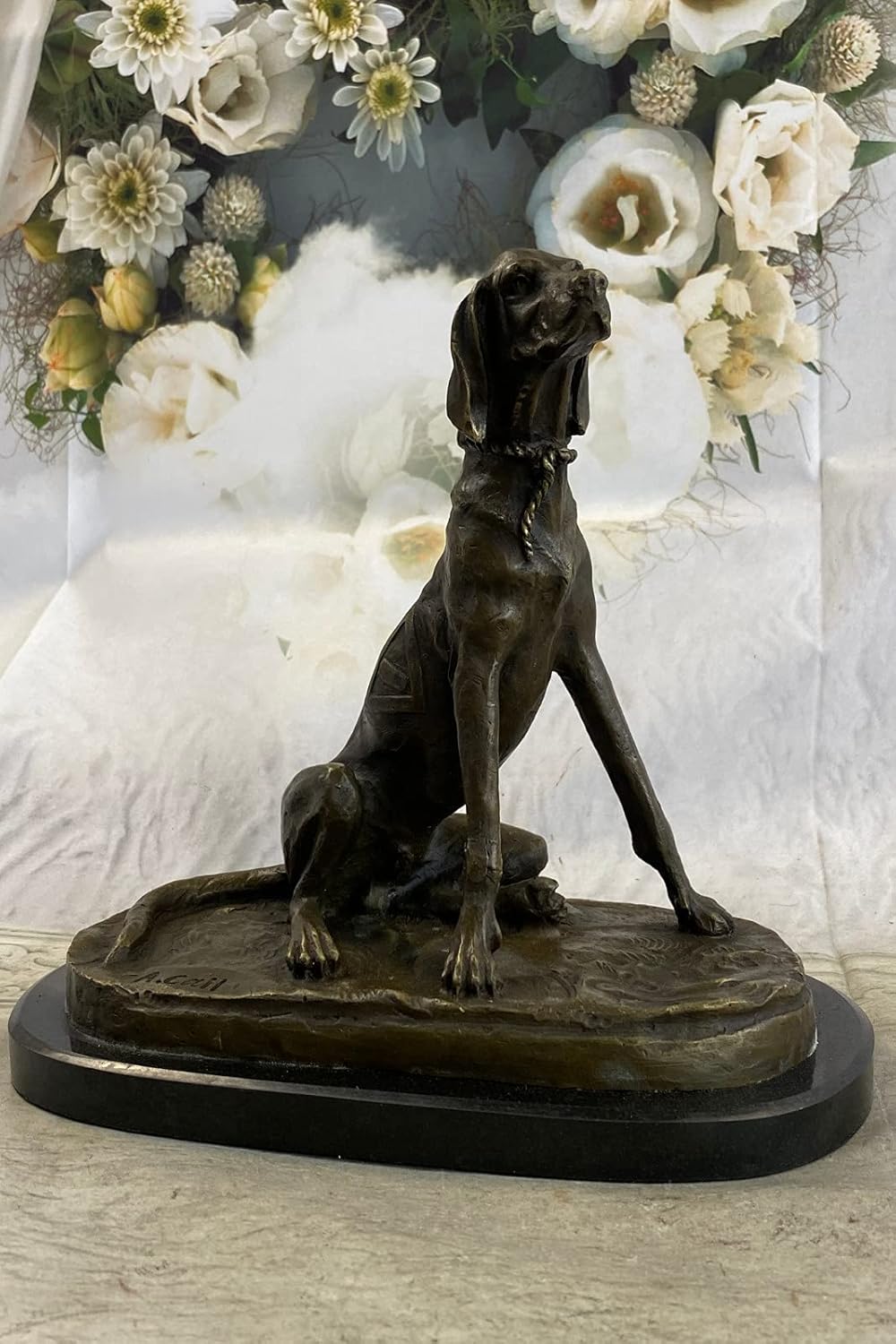 Adorable Labrador Retriever Bust Bronze Sculpture Art Deco Animal PET Figurine