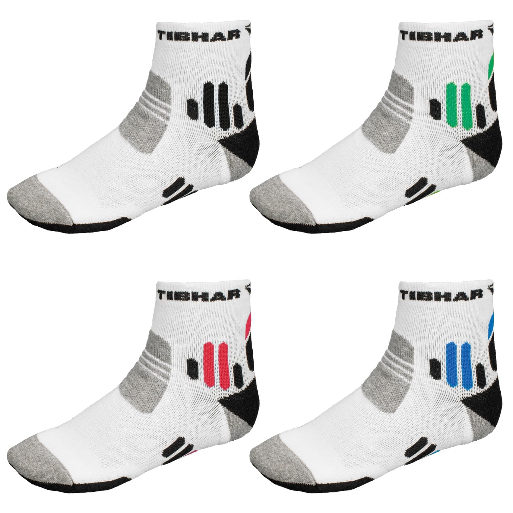 Tibhar Unisex White-Black Tech Ii Table Tennis Socks Sports Socks Functional Socks Men White Socks, 42-44