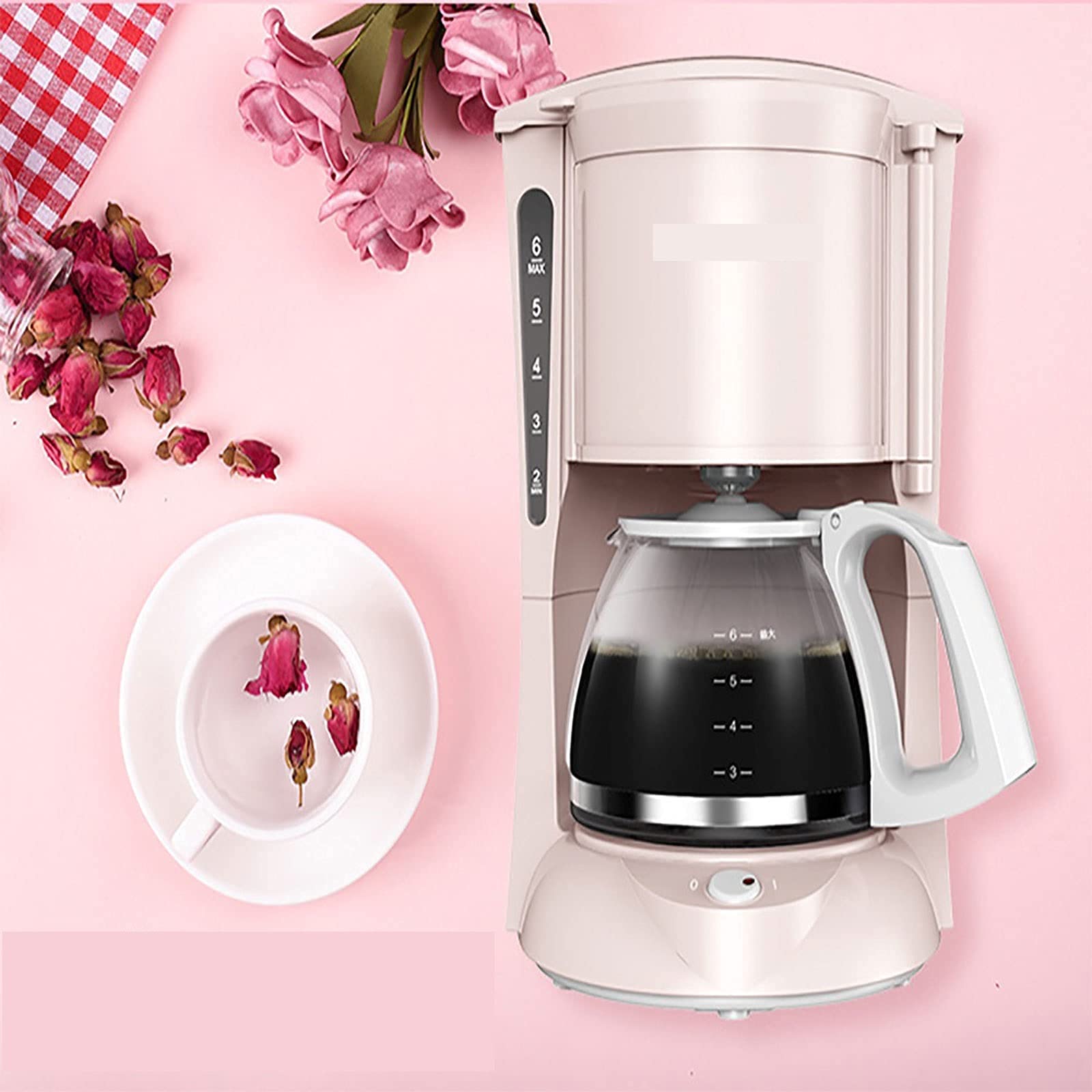 Macchina per il caffè Macchina per il caffè domestica a doppio scopo per caffè e tè for Elettrodomestici da cucina Macchina per caffè americano Mantenere caldo (Colore : Pink,