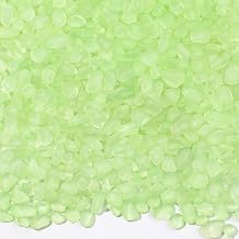 QEQEKAKA Sea Glass Stones for Crafts 0.5LB Fluorescent Green Gemstone Bulk