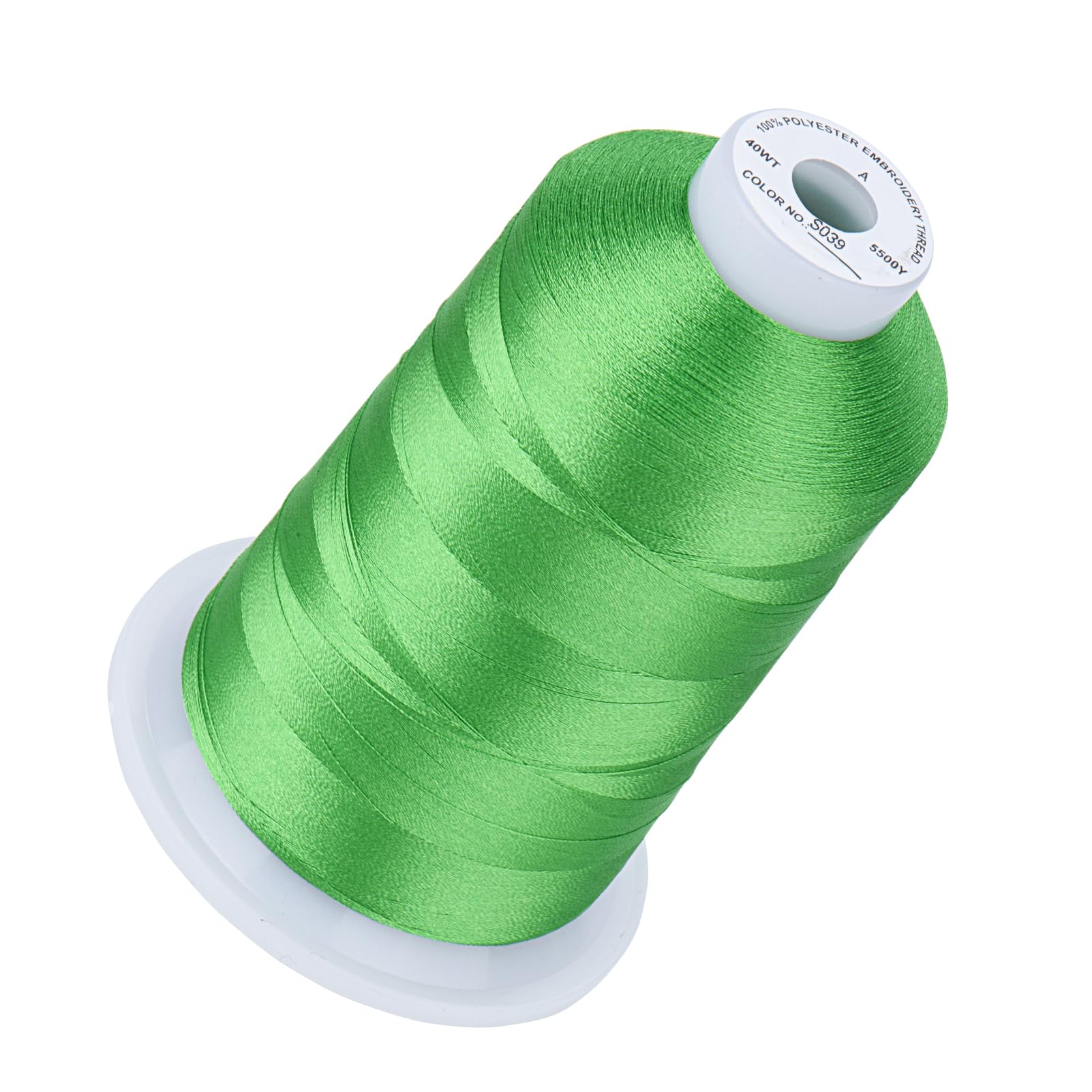 Simthread 5500Yds Embroidery Thread, 5000M High-Yardage 40WT 100% Polyester Thread – 170+ Vivid Colors, High-Speed Rated – Compatible with Brother, Singer, Janome &amp; More - Christmas Green S039