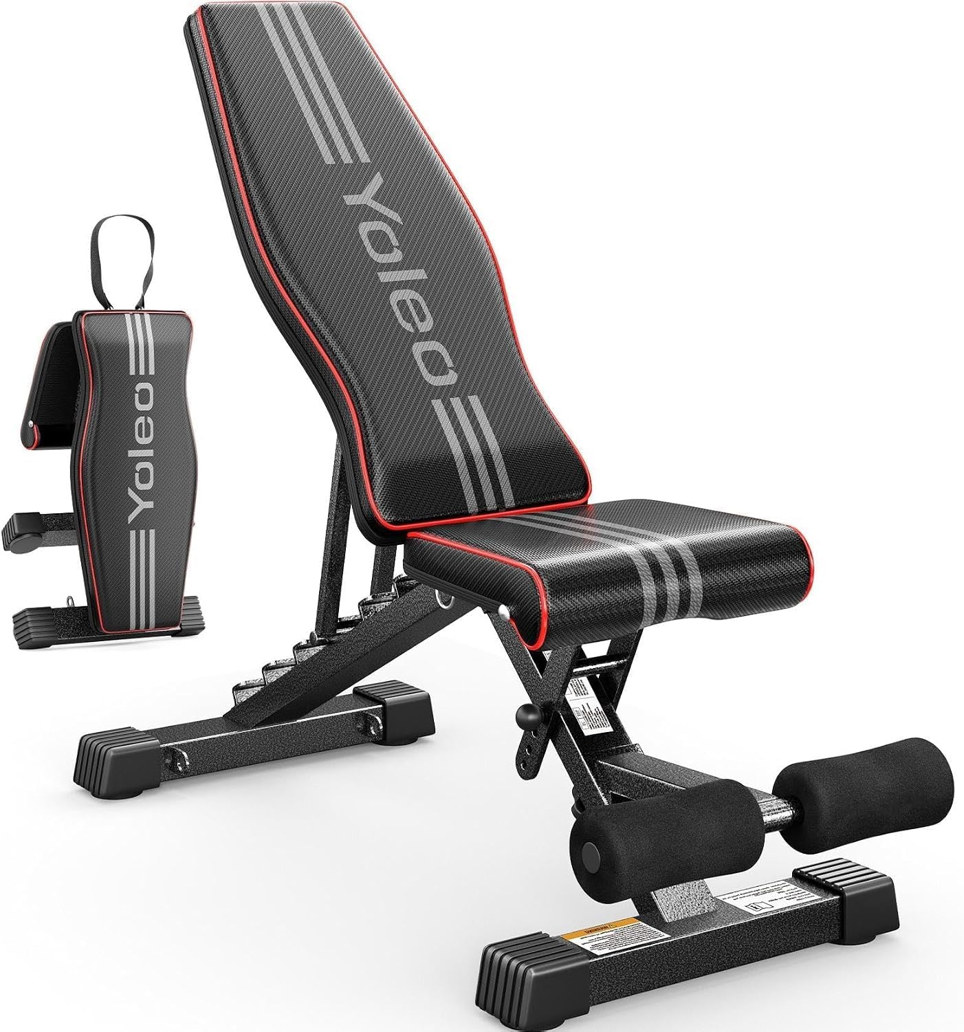 YOLEO Adjustable Weight Bench, ASTM-Certified 827LBS, 98% Pre-Assembled