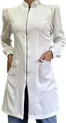 Jaleco Feminino Acinturado Gabardine Premium Manga Princesa