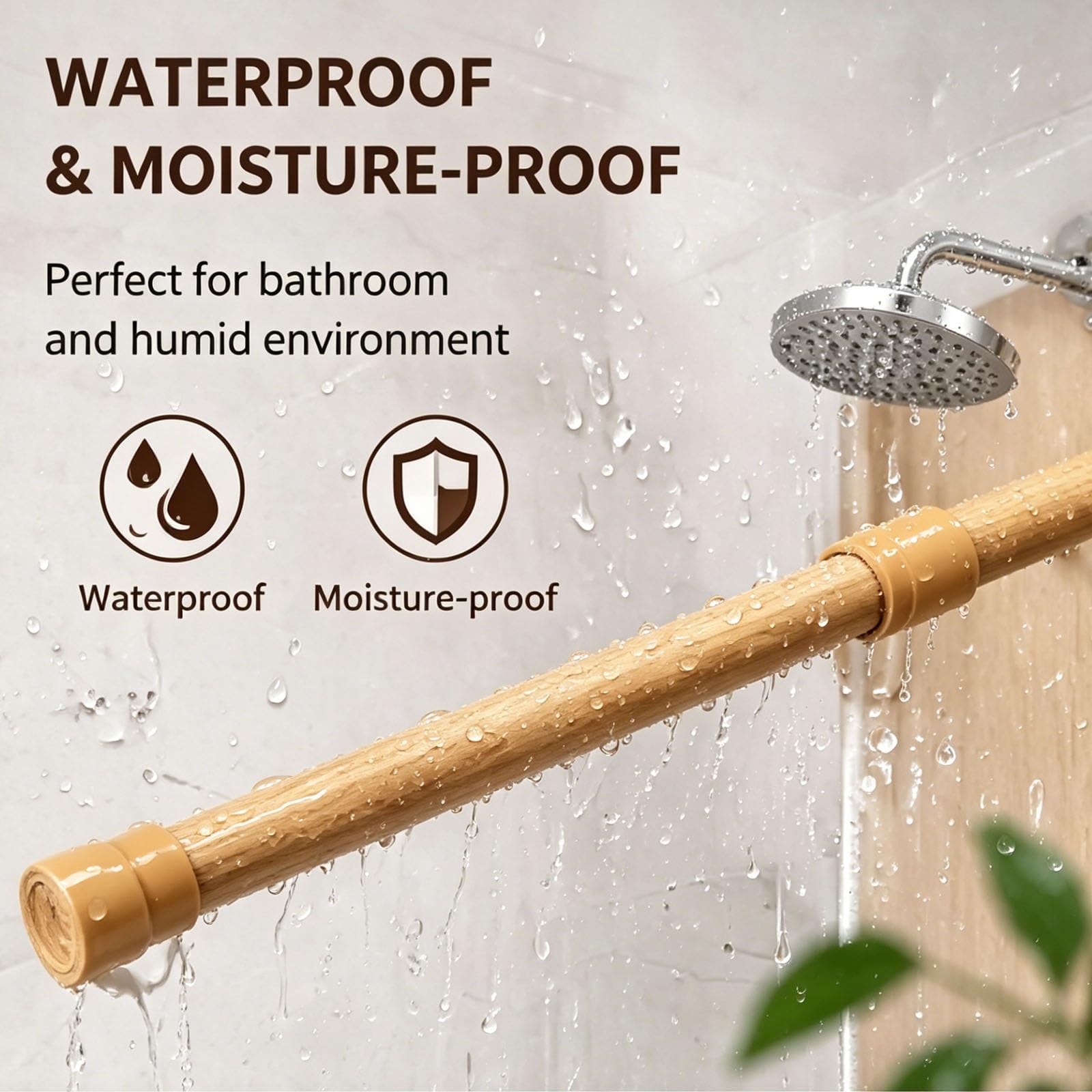 Shower Curtain Rods Tension, 7-47 In Adjustable Curtain Rod | Iron and Pvc Material, Load Capacity 8.8 Lbs，Anti Slip, No Drill for Kitchen, Bathroom, Cupboard(70-120cm/28-47in)