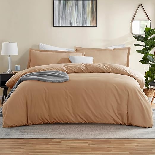 Nestl Twin Duvet Cover Set Double Brushed Mocha Brown
