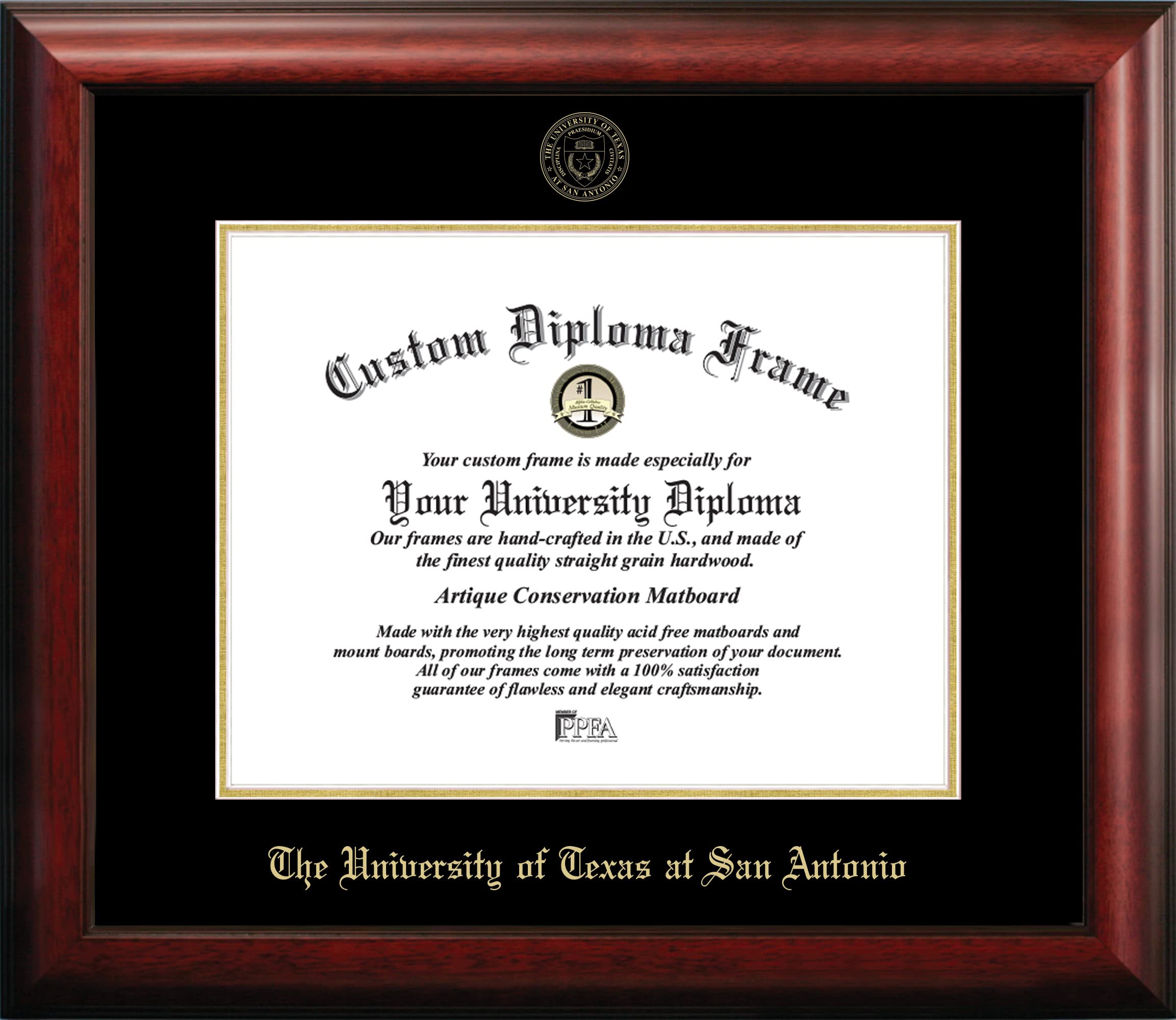 Campus Images University of Texas, San Antonio Gold Embossed Diploma Frame