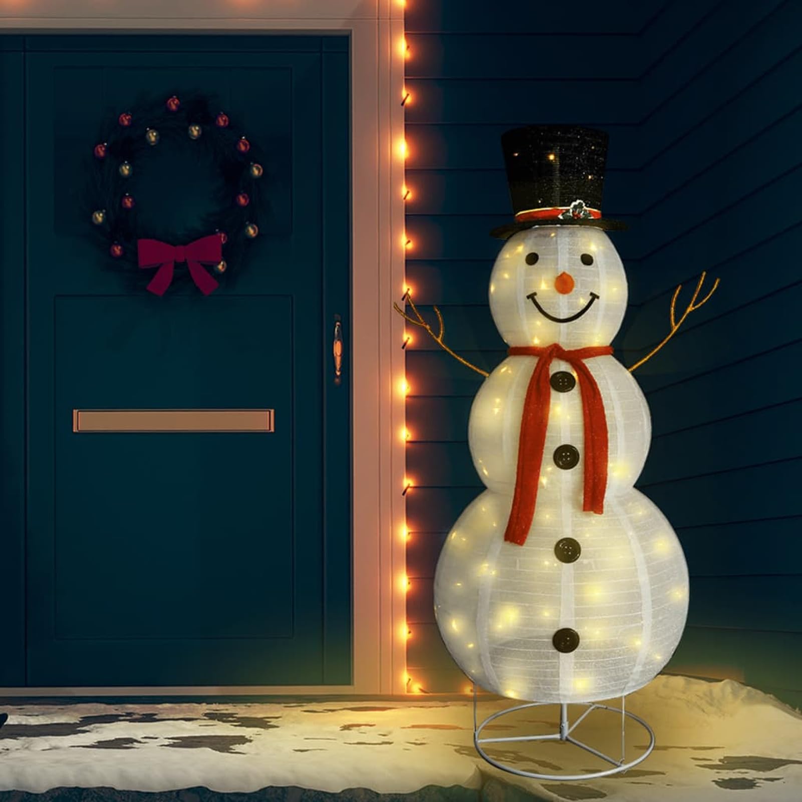 muñeco de Nieve navideño decorativotela Lujosa, Figuras De Navidad Exterior, Decoración Exterior Navidad, Adornos Navideños, Figura Luz Navidad, 180 cm