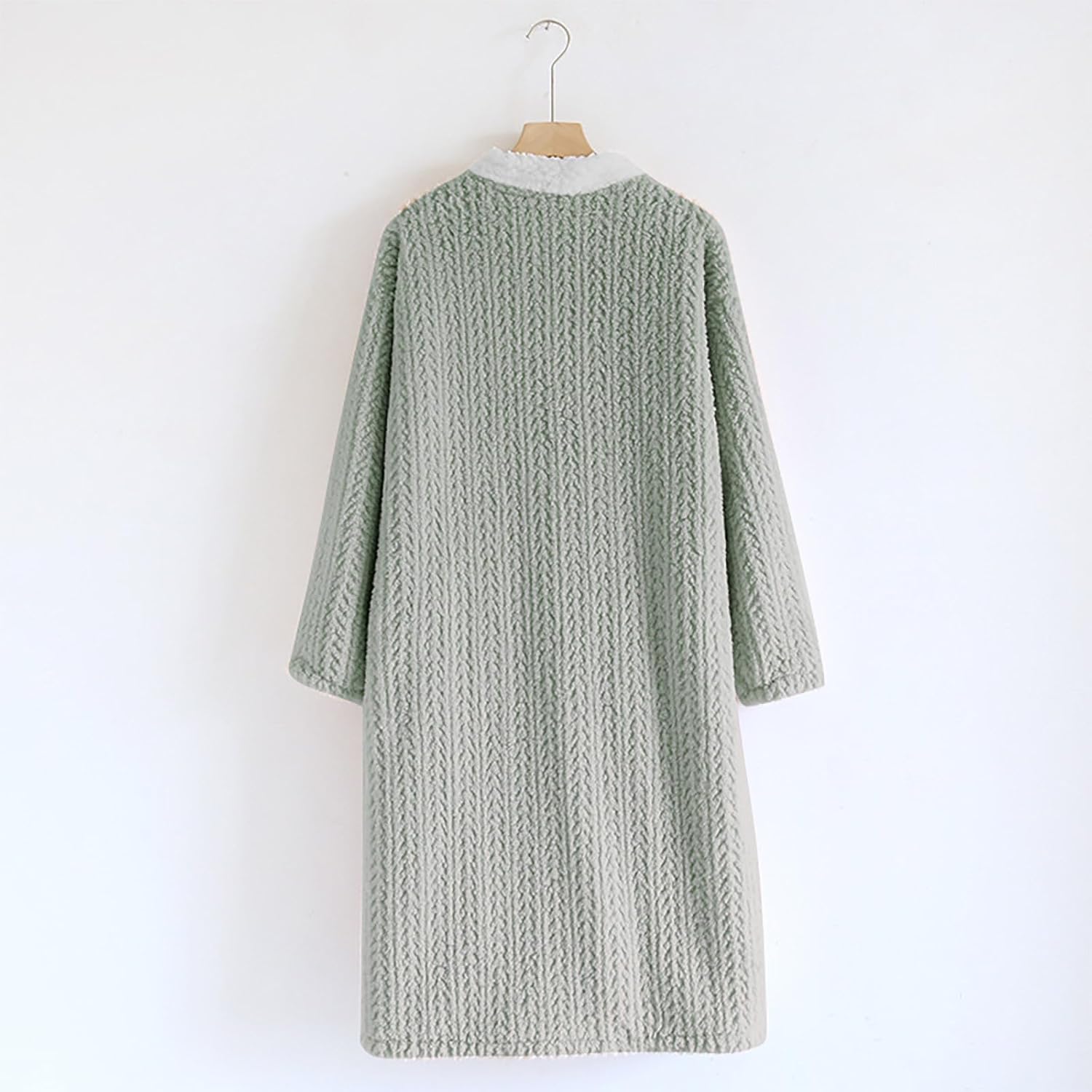 Women's Soft Button Down Housecoat Cute Bathrobes Plush Long Robe Fuzzy Fleece SPA Duster Robes with Pockets