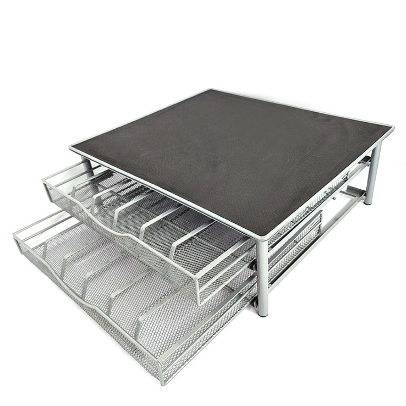 Cestino per cialde di caffè, Cassetto portaoggetti a 2 Livelli, Organizer for Capsule di caffè, Contenitore for Capsule di caffè(Silver Grey)