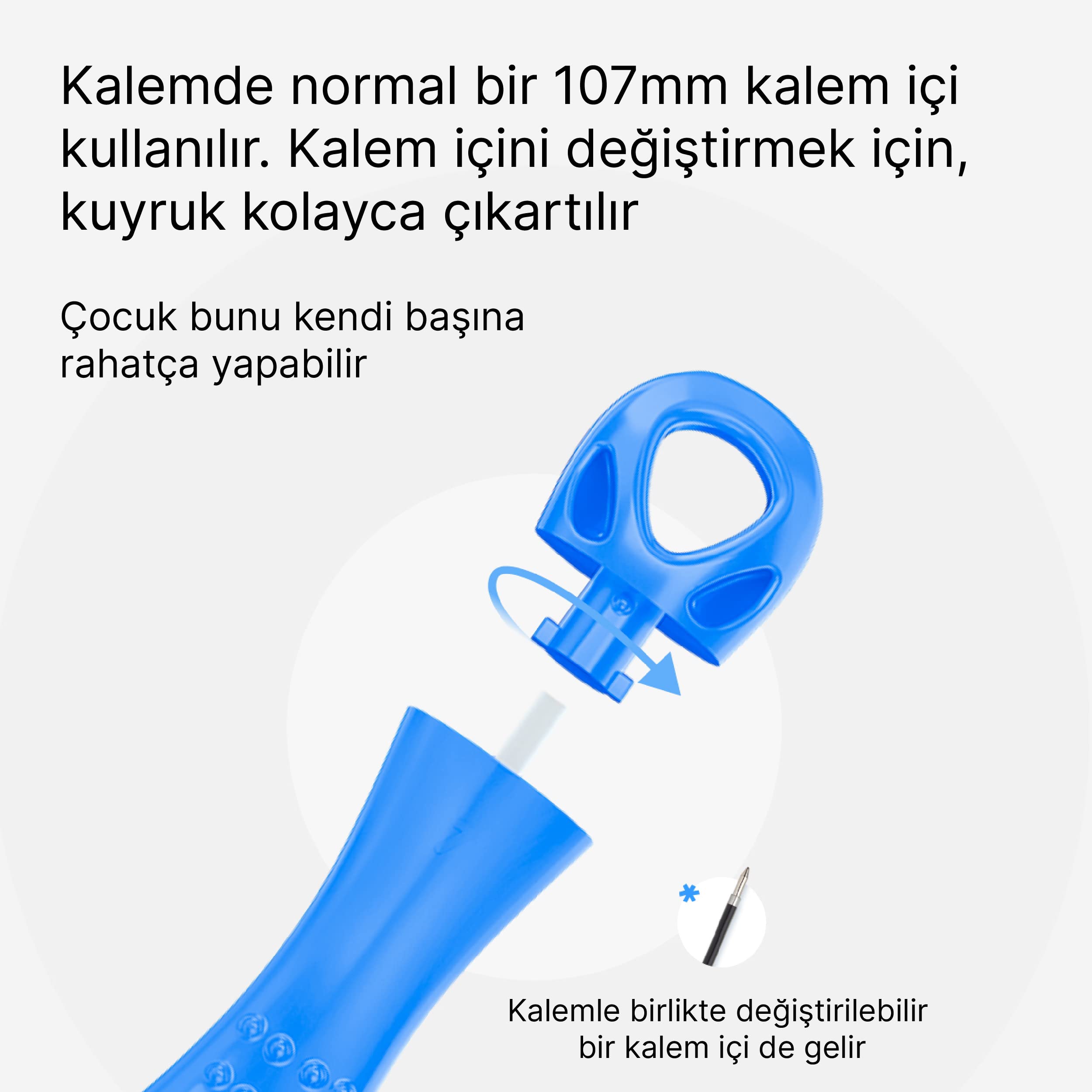 YPen özel Eğitim eğitmen kalemi, çocuklara yazmayı öğretmek için tasarlanmıştır (6-9 yaş) (Mavi)