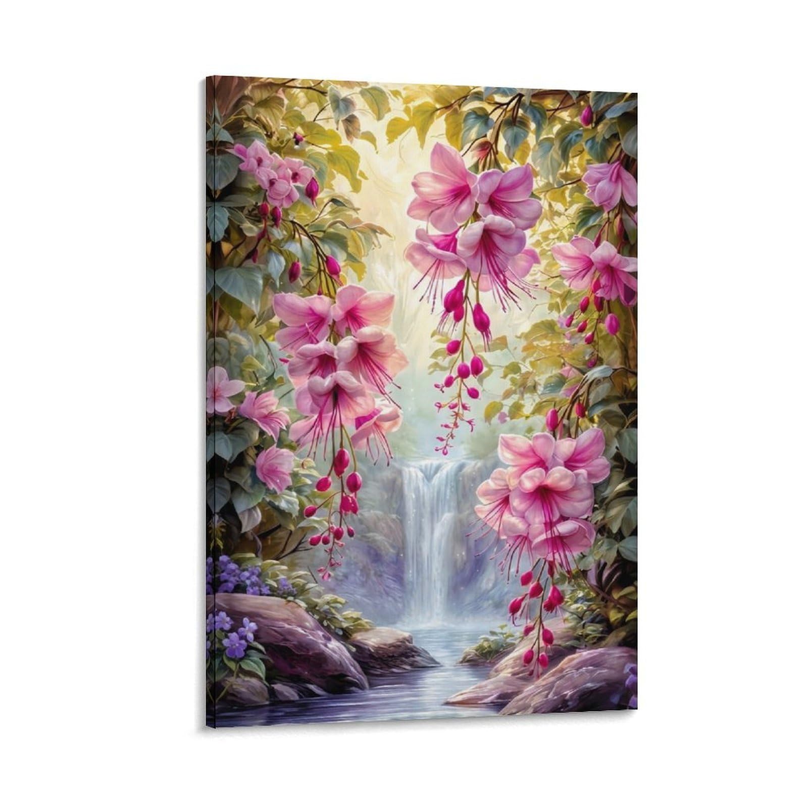 DHBANEIOK Fantasy Flower Garden Wall Decor Poster Canvas Prints Picture Modern Wall Art Picture Wall Hanging for Bathroom Wall Decor 12x18inch(30x45cm)