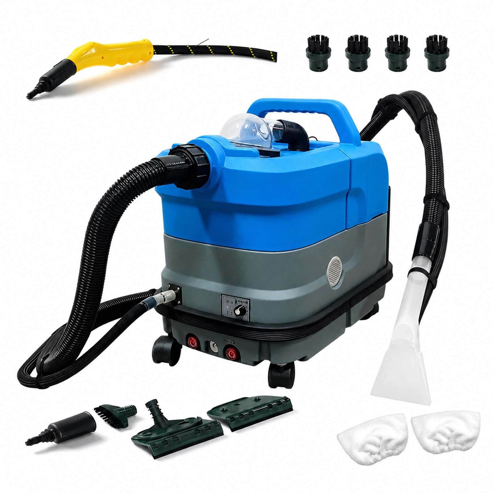 Aspirador de Tapicerías a Vapor, 2500 W, 24 kPa, 15 s, 12 L, 10 m
