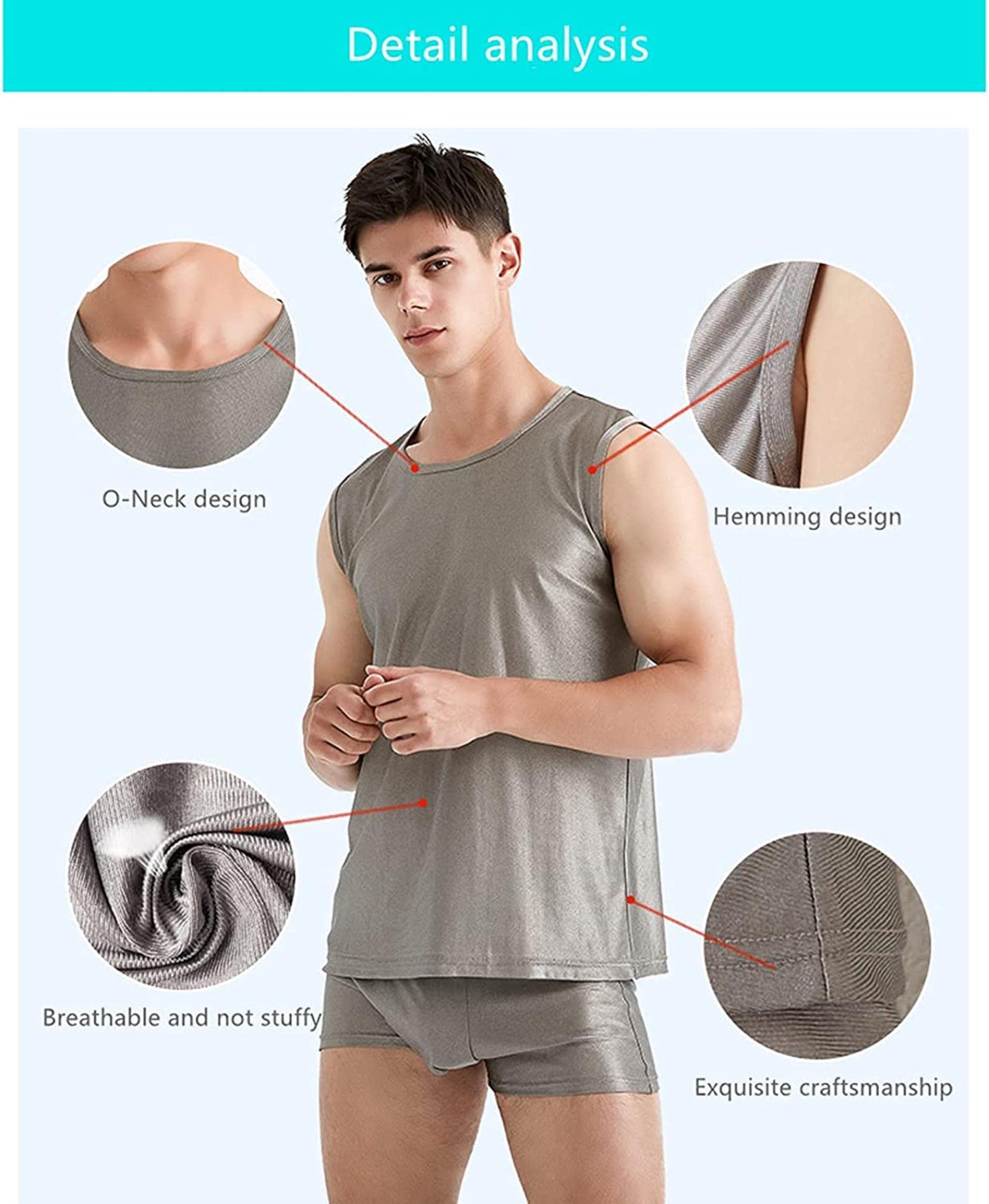 AMNOOL Gilet de Protection Contre Le rayonnement électromagnétique Gilet et Culotte, Ensemble de sous-vêtements de Fibre de Fibre d'argent, Blindage EMF (Color : L|Panties)
