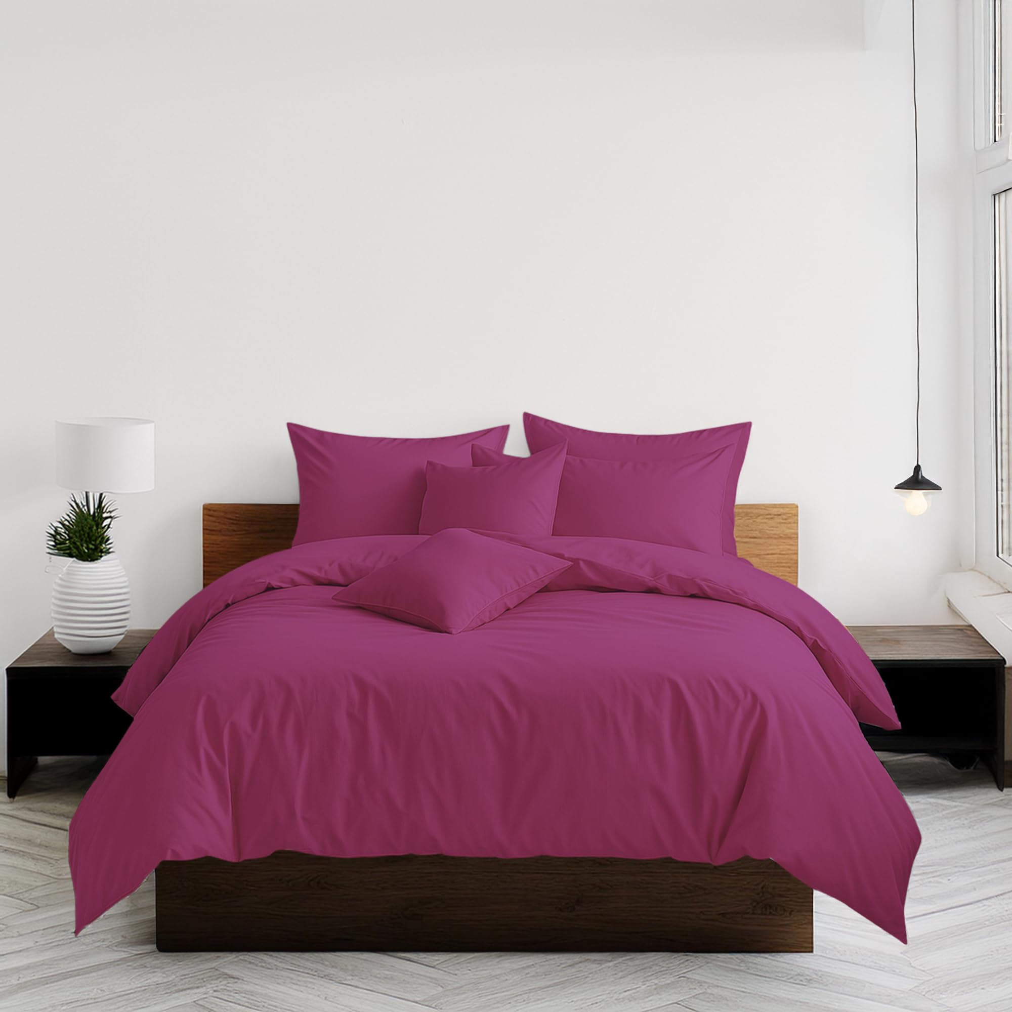 Home Sweet Home UK Plain Dyed Double Size Duvet Cover Sets Soft PolyCotton Duvet Cover Sets Double size With Button Closure Non-Iron Easy Care Bedding with Matching Pillowcases
