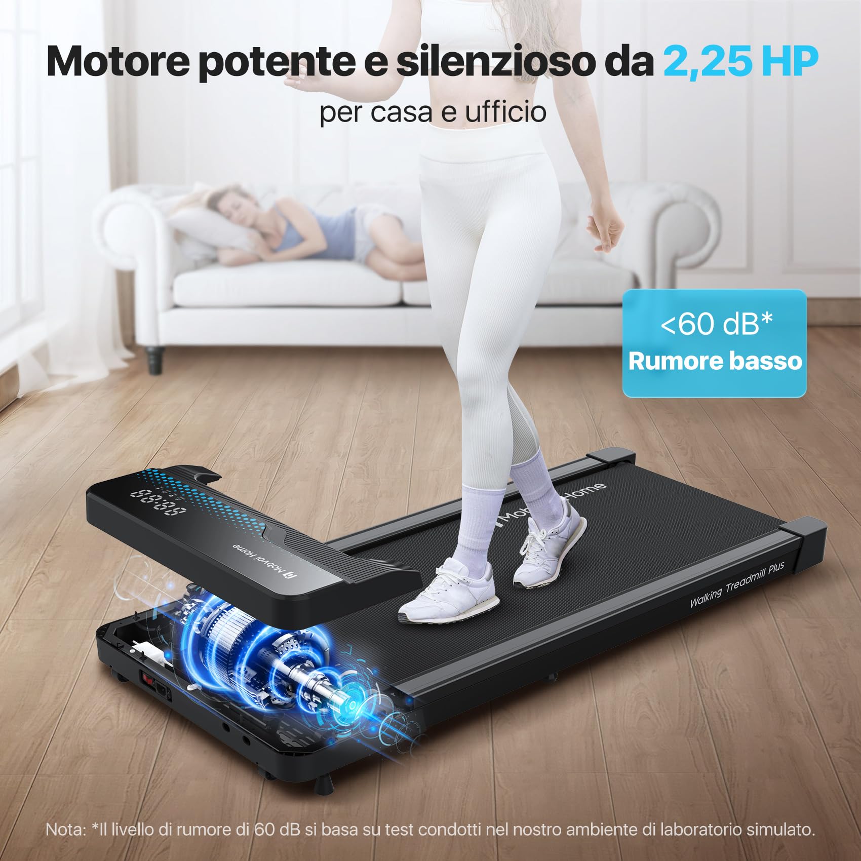 Mobvoi Walking Pad Tapis roulant AI Intelligente sotto la scrivania portatile 2 in 1 per casa e ufficio Camminata Jogging Macchina da corsa TicSports Zwift Kinomap 6 km/h Facile da riporre 120kg