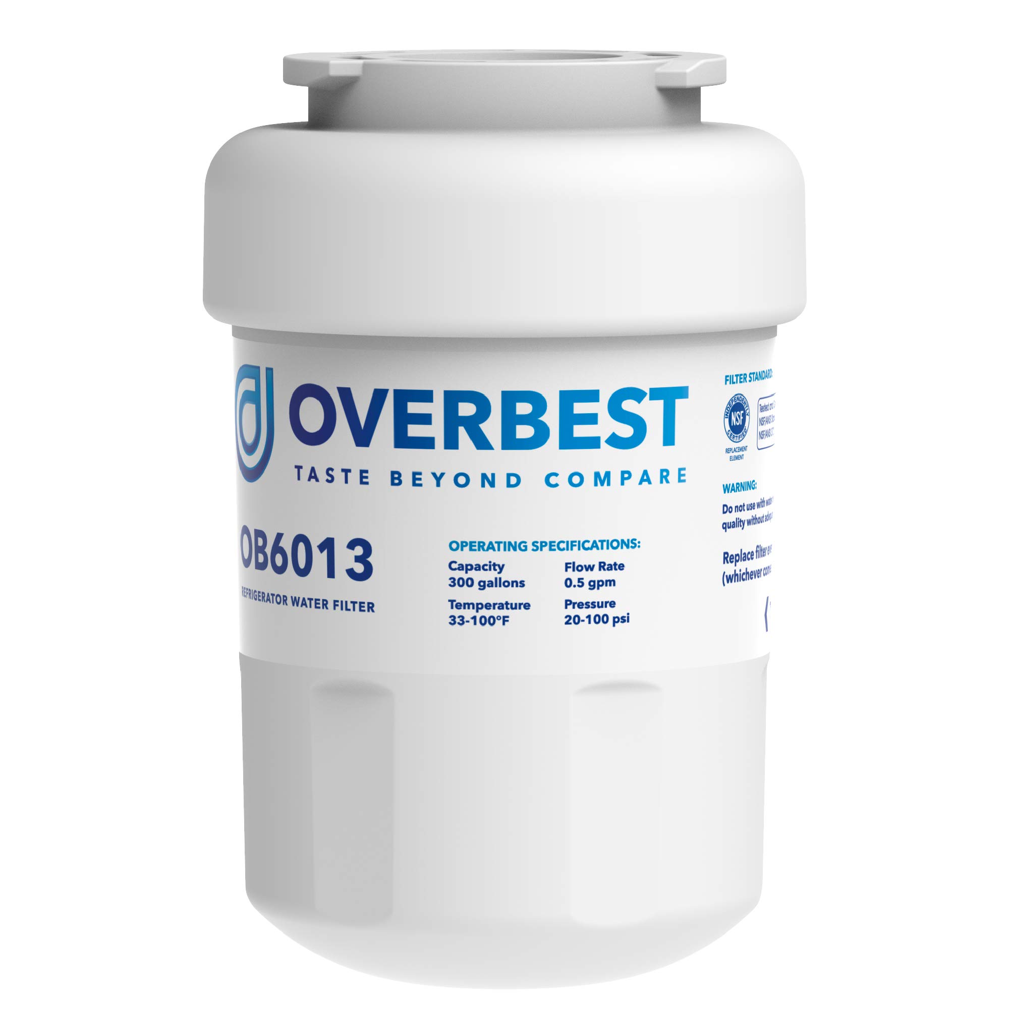 OverbestMWF Water Filter Compatible with GE® Refrigerators, Replacement for GE® MWF, SmartWater MWFP, MWFA, GWF, MWFAP, HDX FMG-1, WFC1201, HWF, GSE25GSHECSS, Kenmore 9991, RWF1060, 197D6321P006