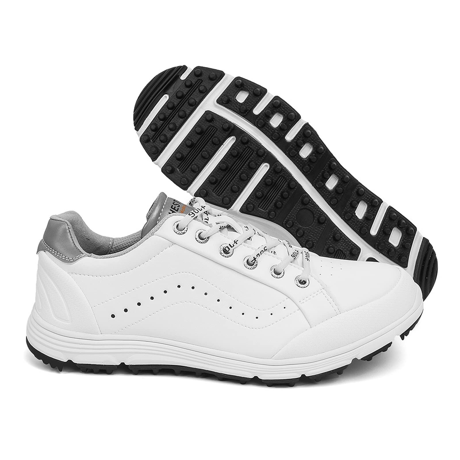 Leather Golf Shoes, Men Waterproof Golf Boots, Professional Anti-Slip Golf Footwears, Outdoor Sneakers for Golfers, Coach, Trainer