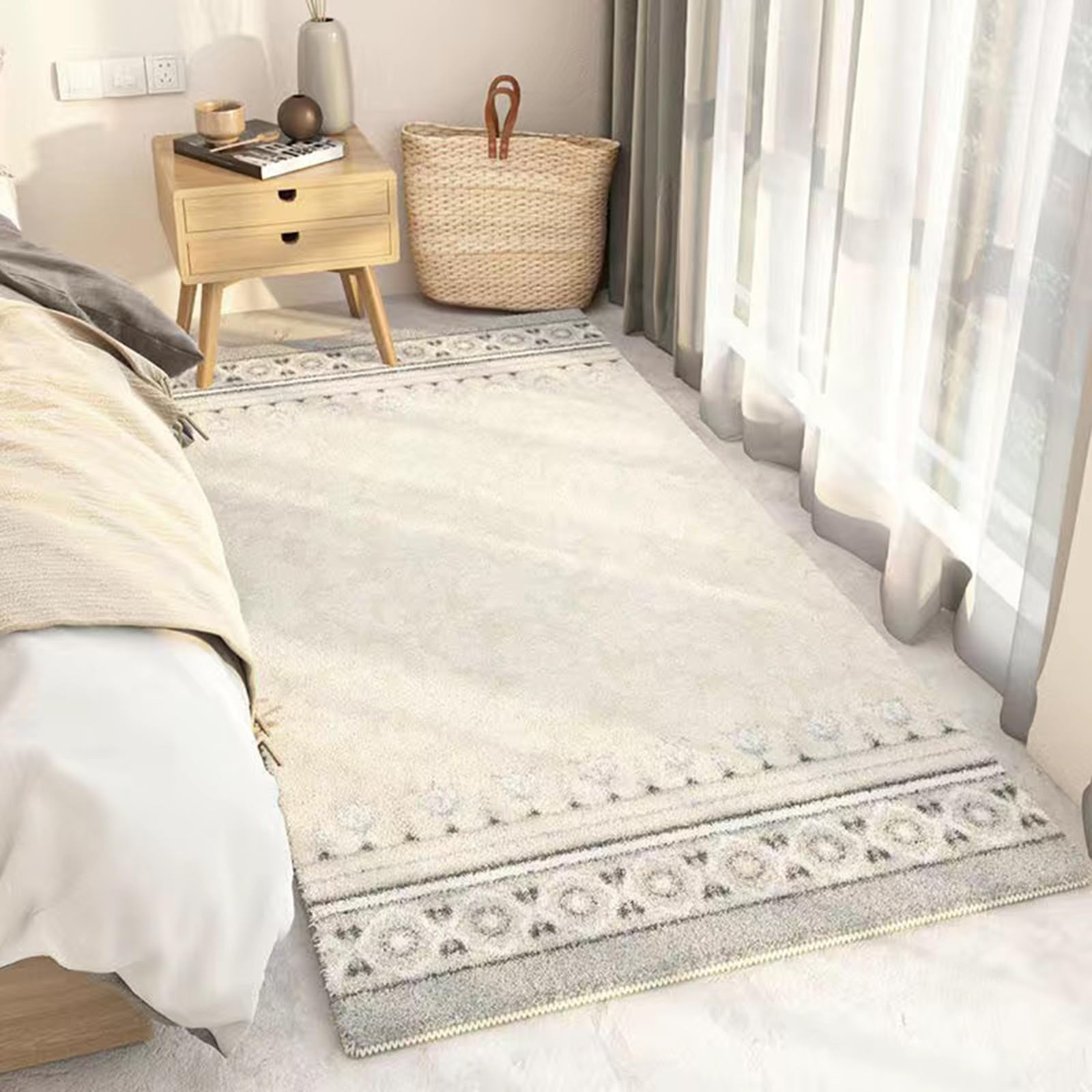 Tapis à poils longs épais : soulage la pression des pieds au salon