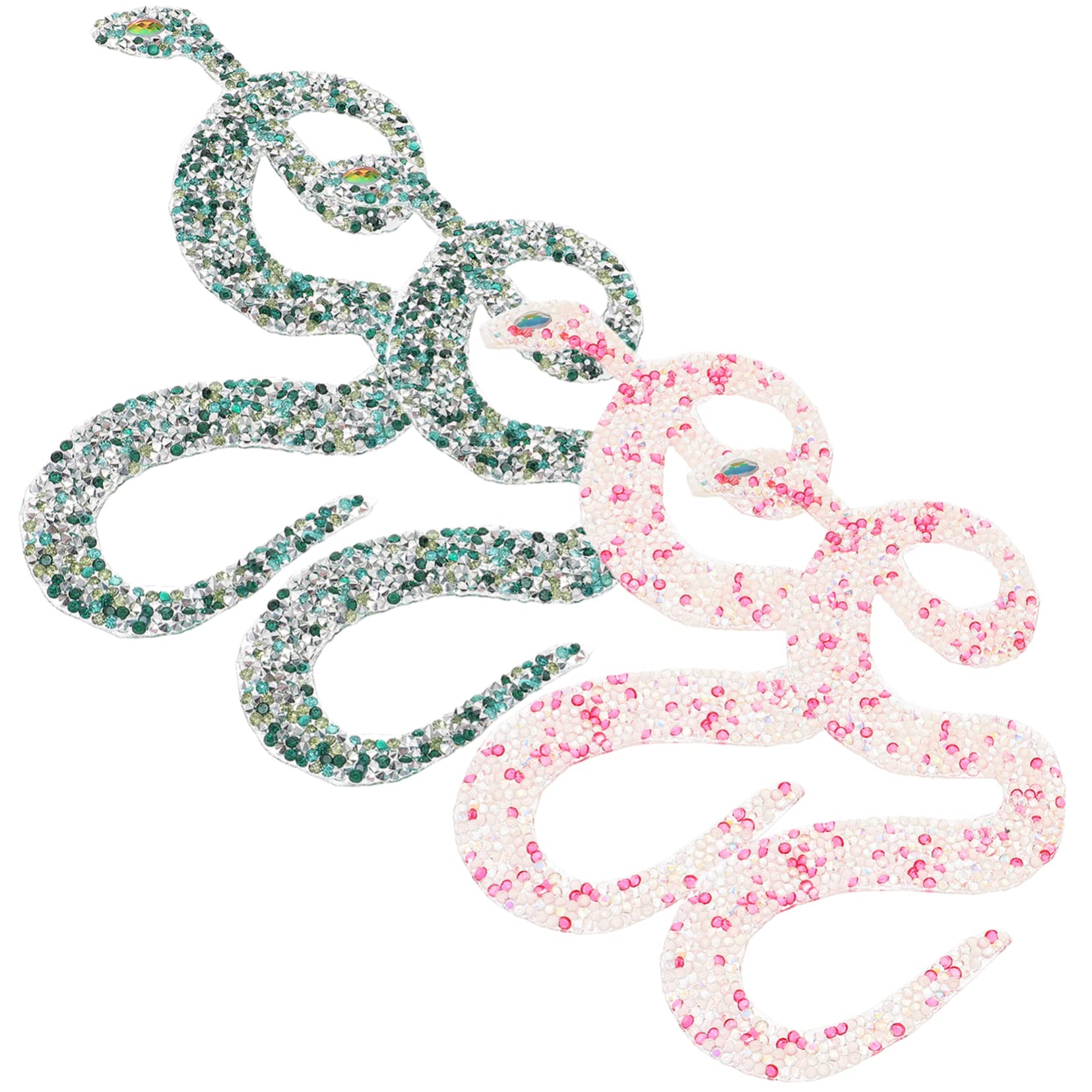 BELLIFFY 20 Pz patch di strass serpente creativa a forma di serpente applicazioni di serpente bling toppe per giubbotti toppe per maglioni per vestiti di serpente delicata