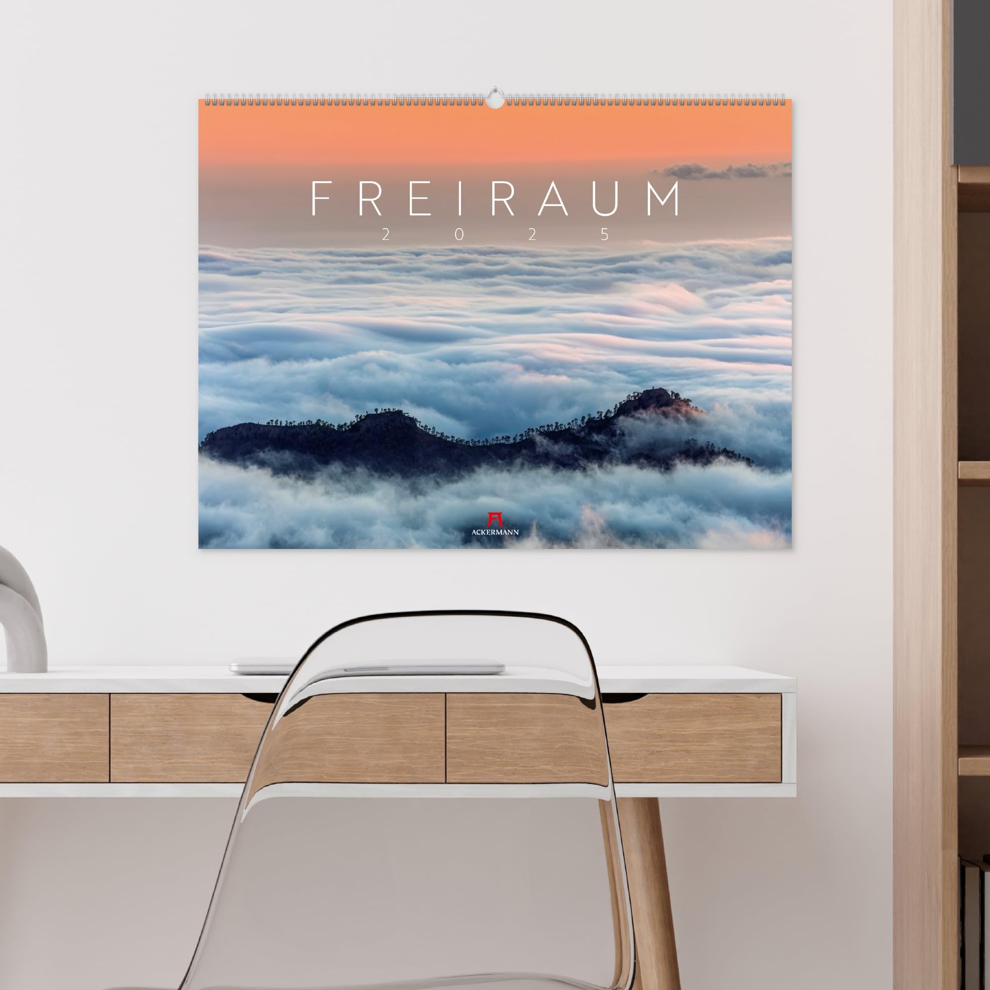 Freiraum Kalender 2025, Wandkalender / Panoramakalender im Querformat (66x50 cm) - Landschaftskalender / Naturkalender
